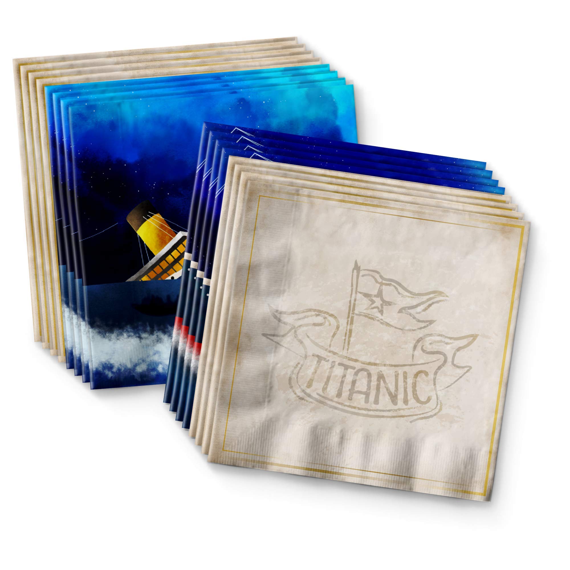 Titanic Themed Birthday Party Supplies Set - 16-Piece Tableware Kit with Plates, Napkins & Cups - Perfect for Kids' Birthday, Movie Night & Themed Events