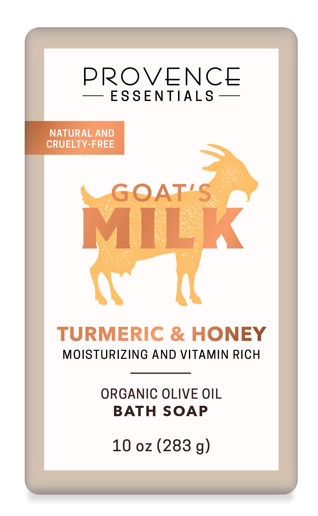 Organic Goats Milk & Olive Oil Bath Soap - Moisturizing, Vitamin Rich, Natural & Cruelty Free 10oz Bar (Turmeric Honey) | Gentle Skin Care for Dry & Sensitive Skin, Perfect for Daily Use & Gift Giving