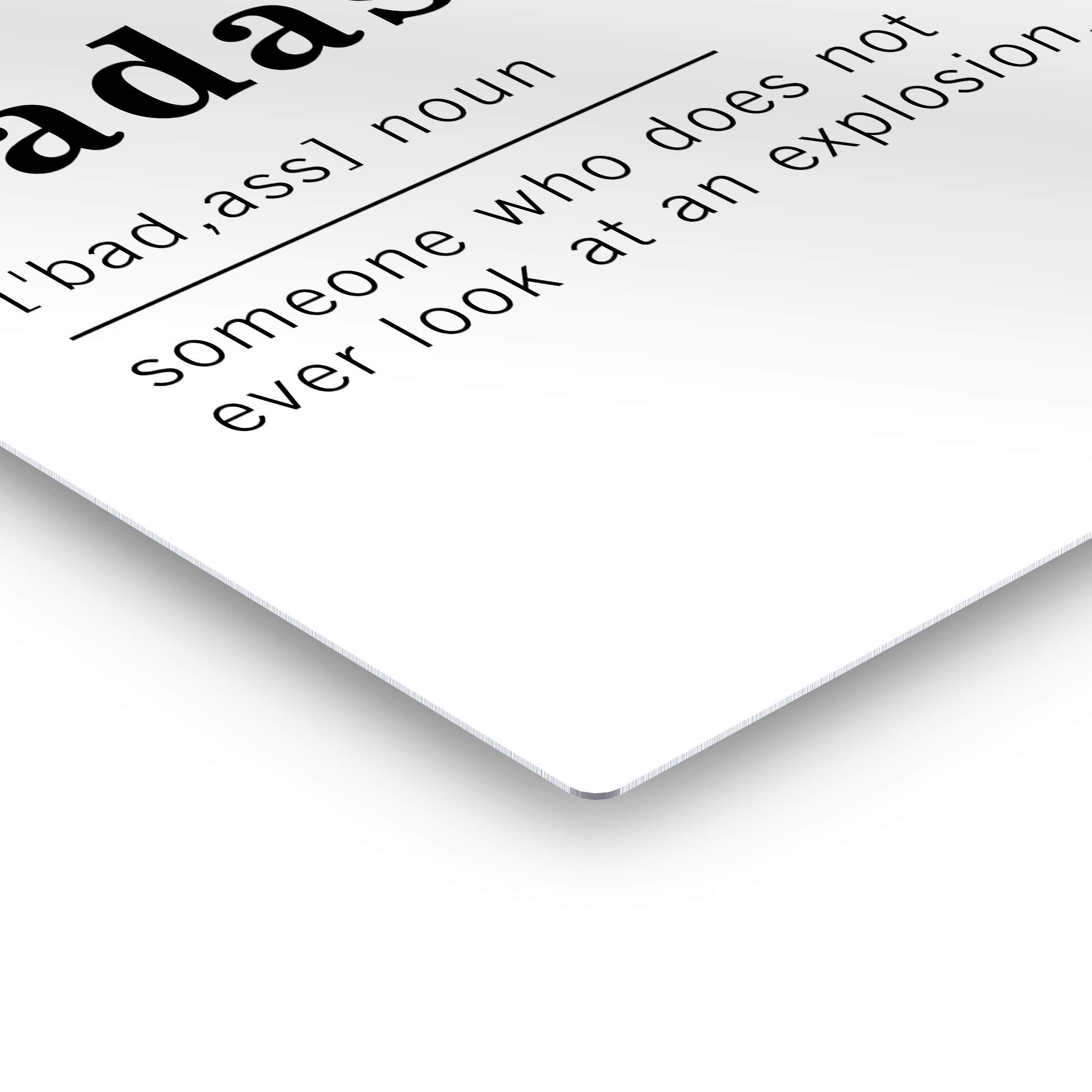Funny Noun Dictionary Definition of Badass Metal Print - Inspirational Quote Sign for Office, Living Room, Bedroom & Bathroom - Ready to Hang Wall Art Decor (40x30 Inches, Made in USA) - Perfect for Gifts, Home & Workspace Motivation