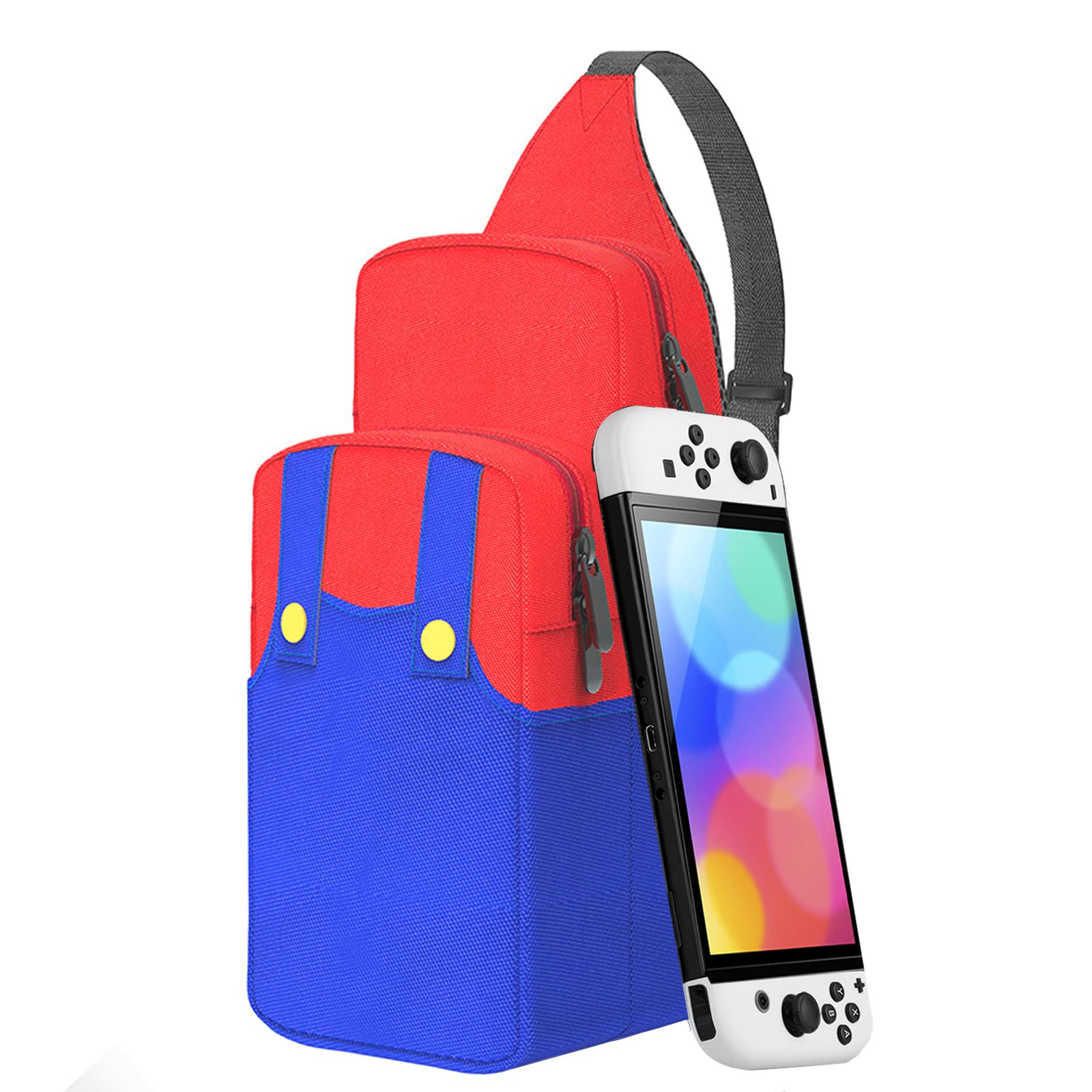 Waterproof Travel Sling Bag for Nintendo Switch/Lite/OLED & Steam Deck - Portable Crossbody Shoulder Chest Gaming Backpack for NS/SD Console, Dock & Joy-Cons Accessories | Perfect for Commuting, Travel & Outdoor Gaming