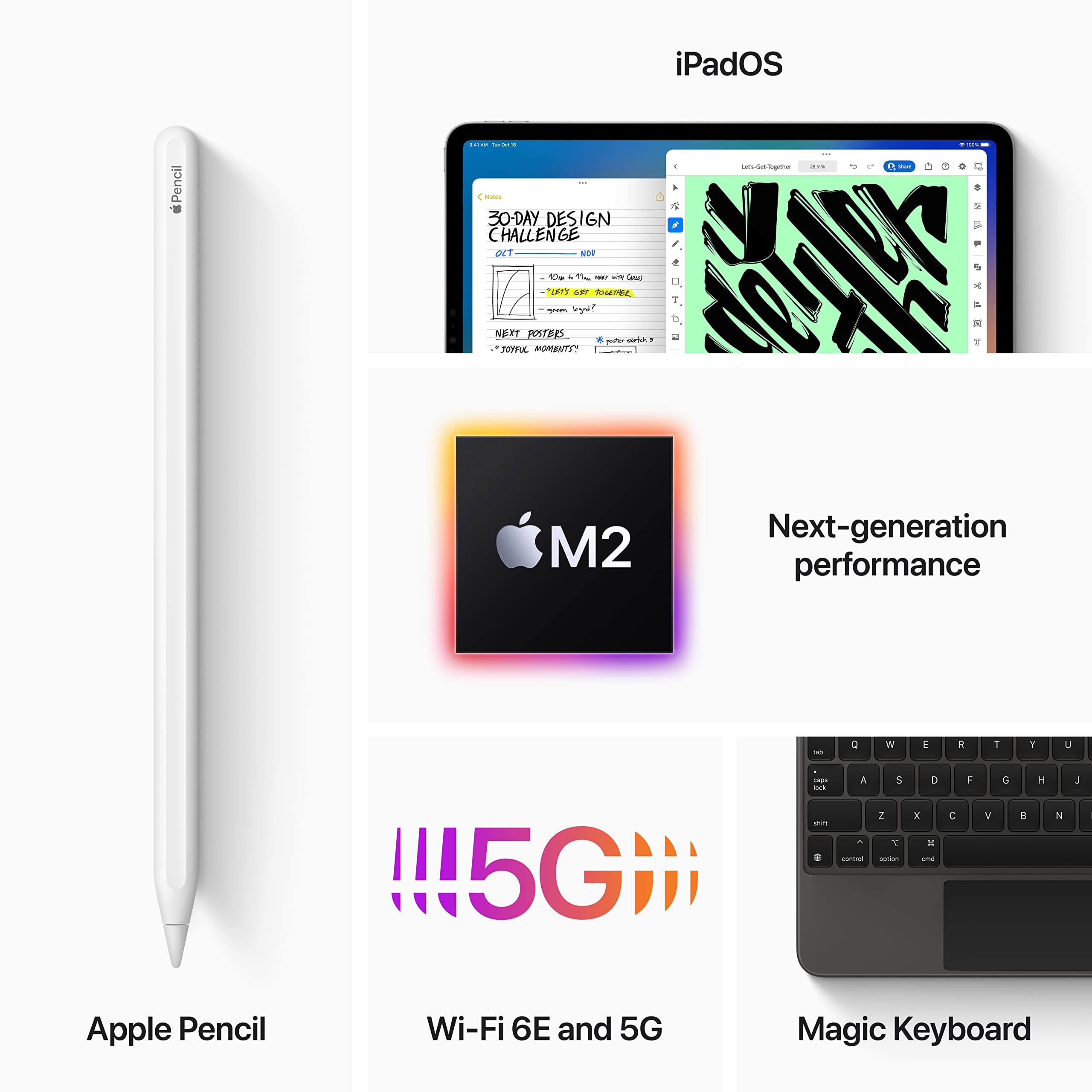 2022 Apple iPad Pro 12.9-inch Wi-Fi + Cellular 1TB Silver (Renewed) - Powerful Tablet for Work, Creativity & Entertainment