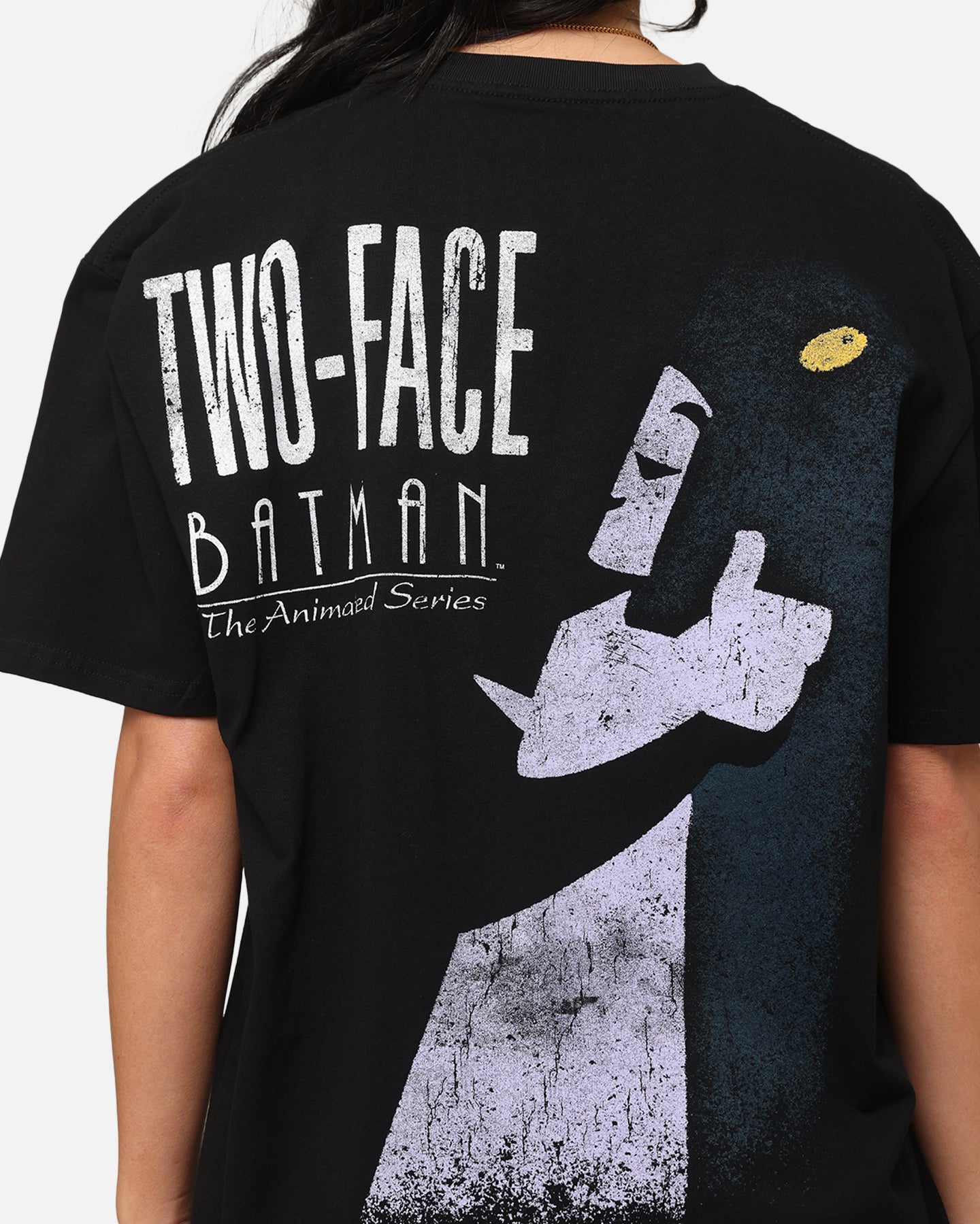 American Thrift X DC Comics Batman Two-Face Graphic T-Shirt - Black Cotton Tee for Men - Perfect for Cosplay, Comic Con & Superhero Fans
