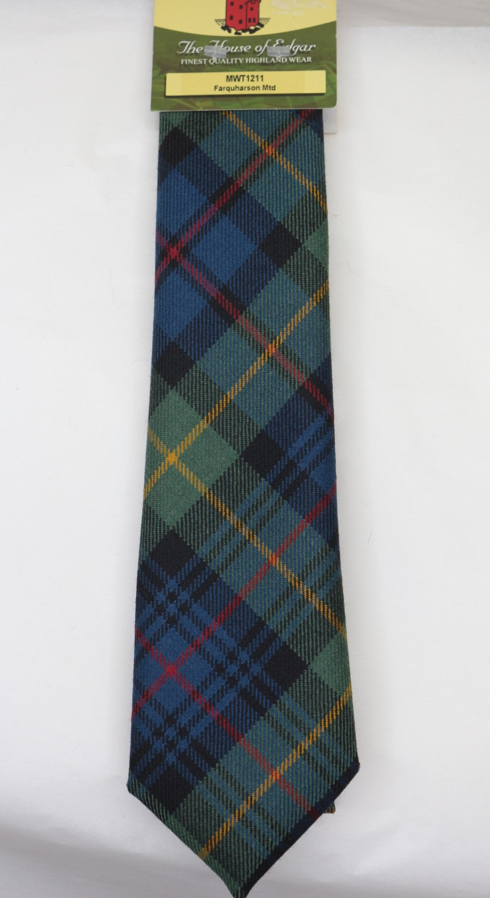 Farquharson Muted Tartan Necktie - Classic Scottish Wool Tie for Men, Perfect for Weddings, Business Meetings & Formal Occasions