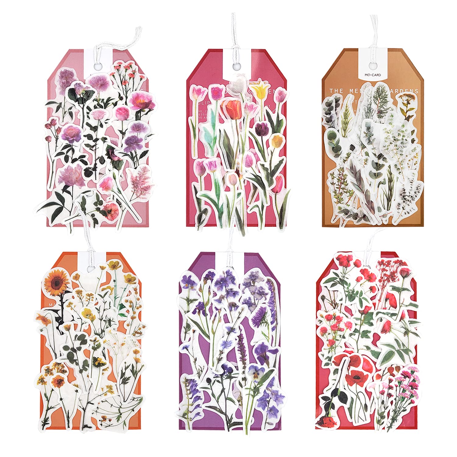 6 Packs Floral Scrapbooking Stickers - Decorative Washi Tape Stickers for Journals, Planners, Notebooks & DIY Crafts (Blossom Design) - Perfect for Bullet Journaling, Memory Keeping & Gift Wrapping