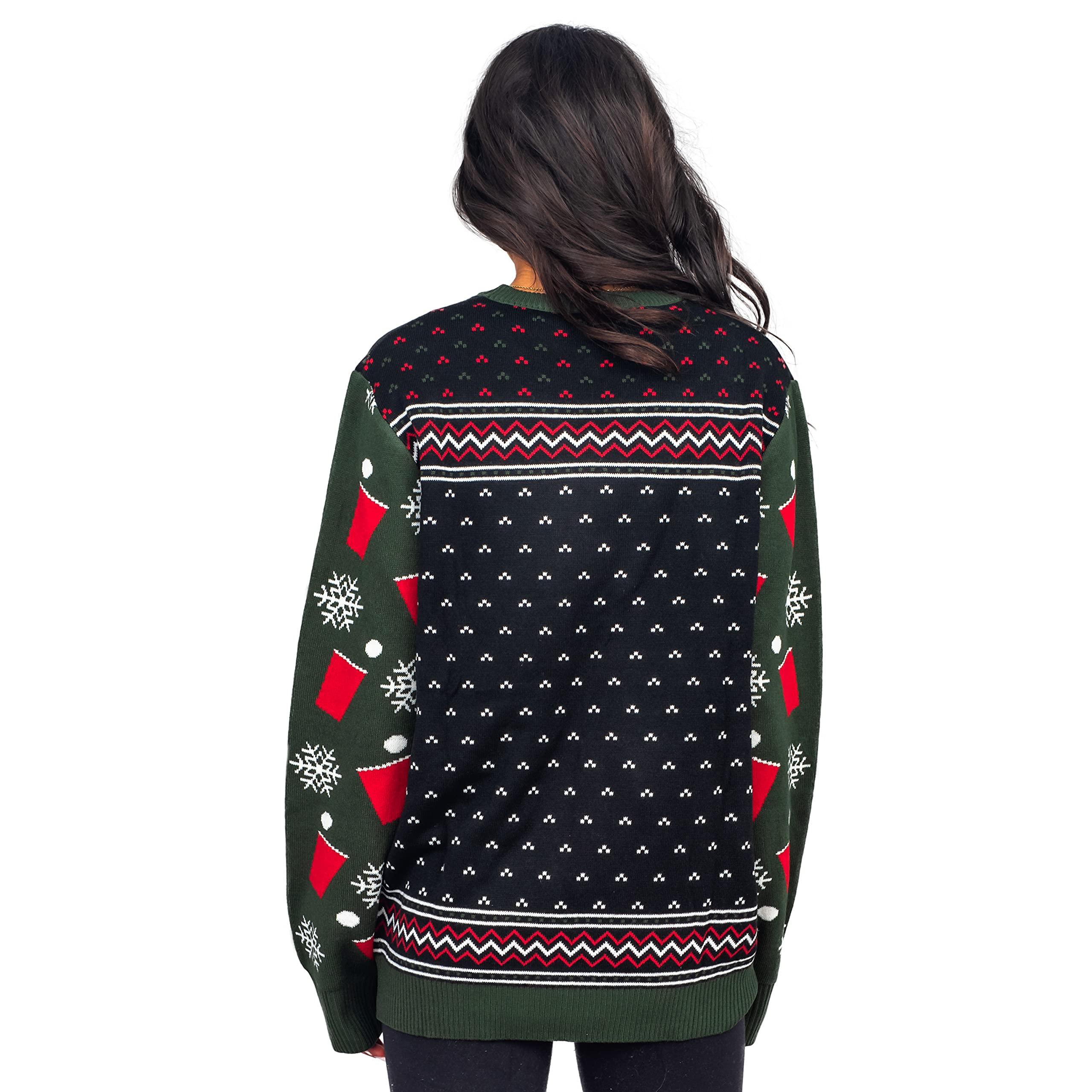 3D Beer Pong Ugly Christmas Sweater - Funny Holiday Party Outfit for Xmas Pub Crawl & Festive Gatherings