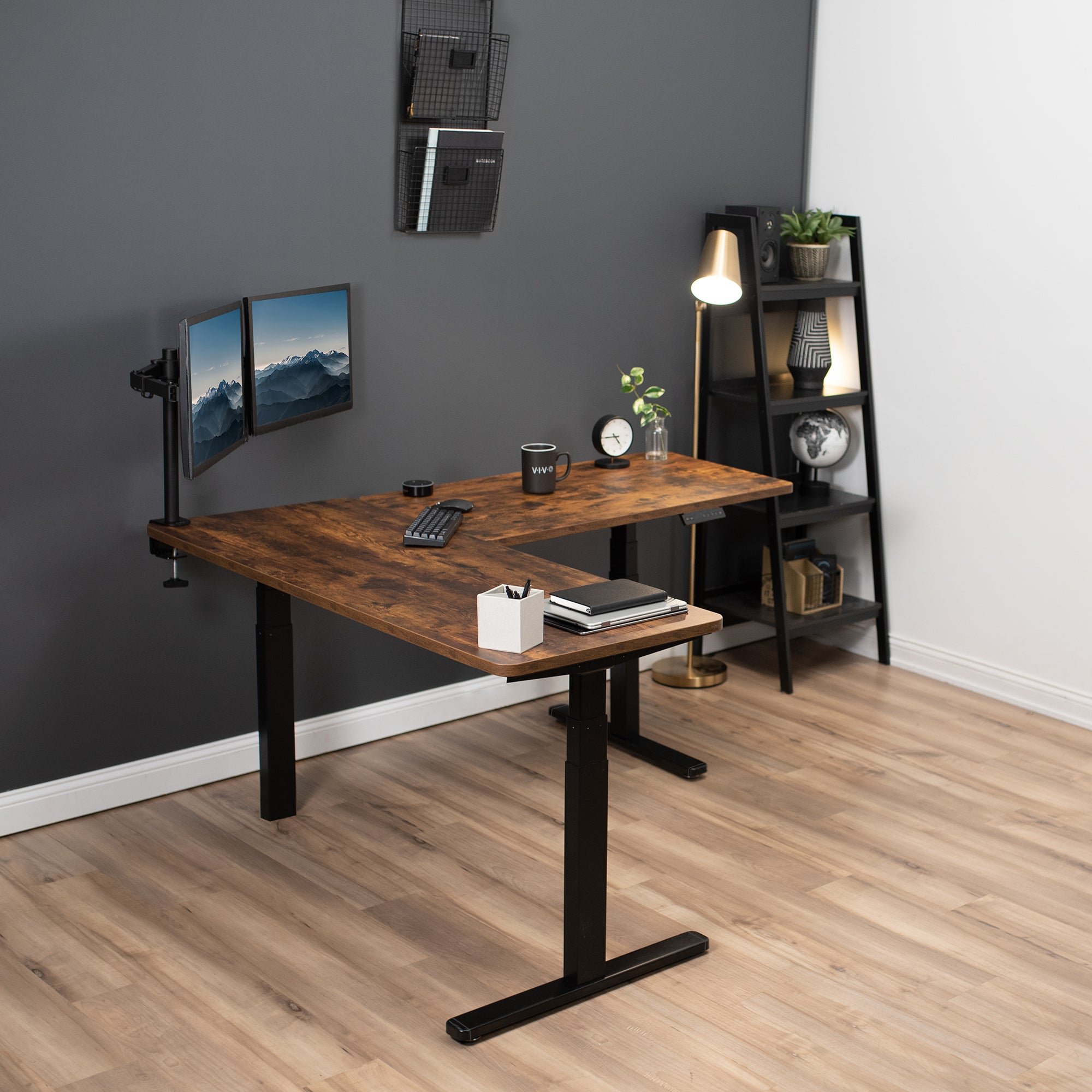 3E Series Triple Motor Electric Standing Desk - Adjustable Height Corner Workstation for Home & Office - Perfect for Ergonomic Workspaces, Gaming Setups & Small Spaces