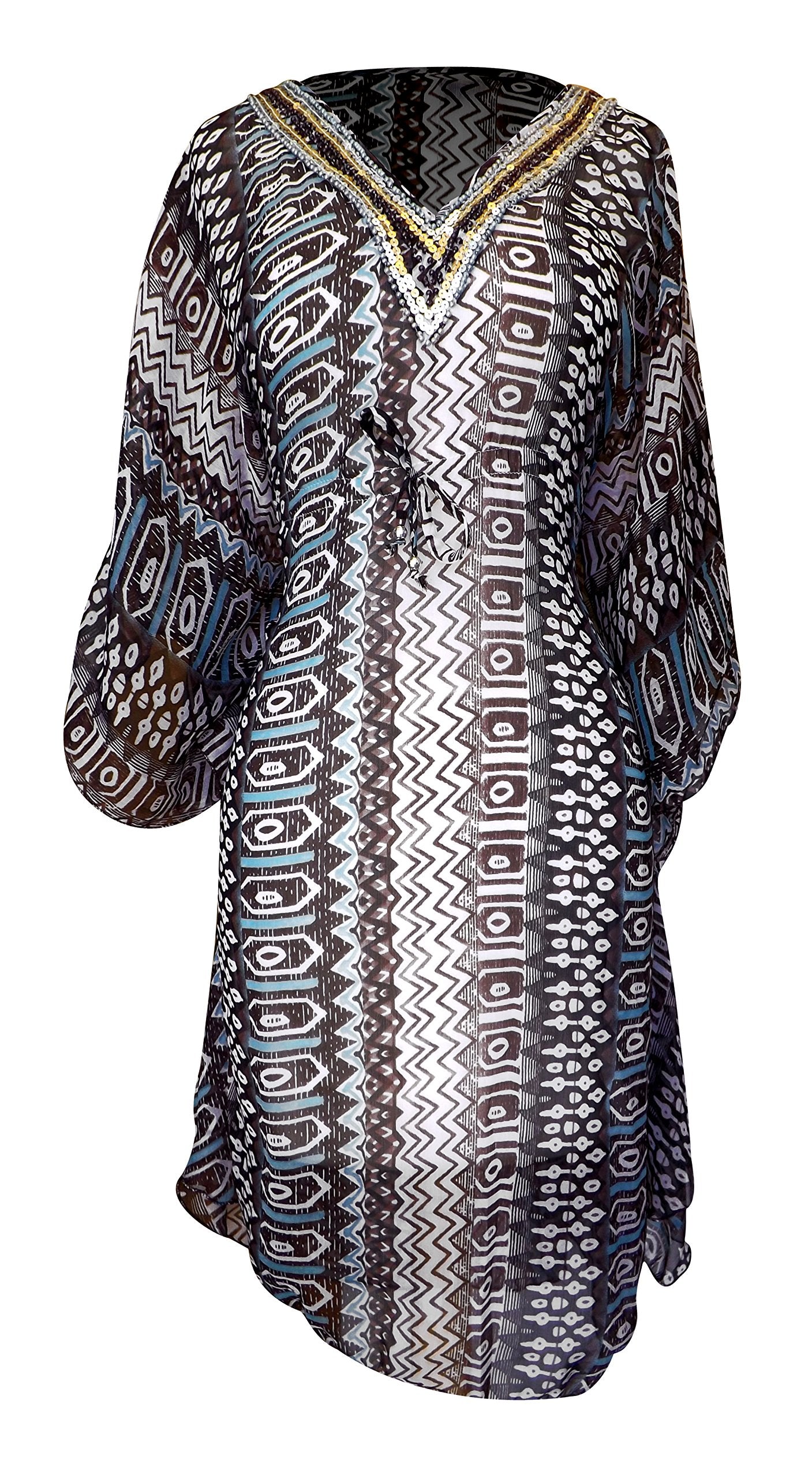 Women's Summer Tunic Tops - Flowy Caftan Cover Up Dress for Beach, Vacation & Casual Wear | Lightweight Loose Fit Shirt Dress for Women