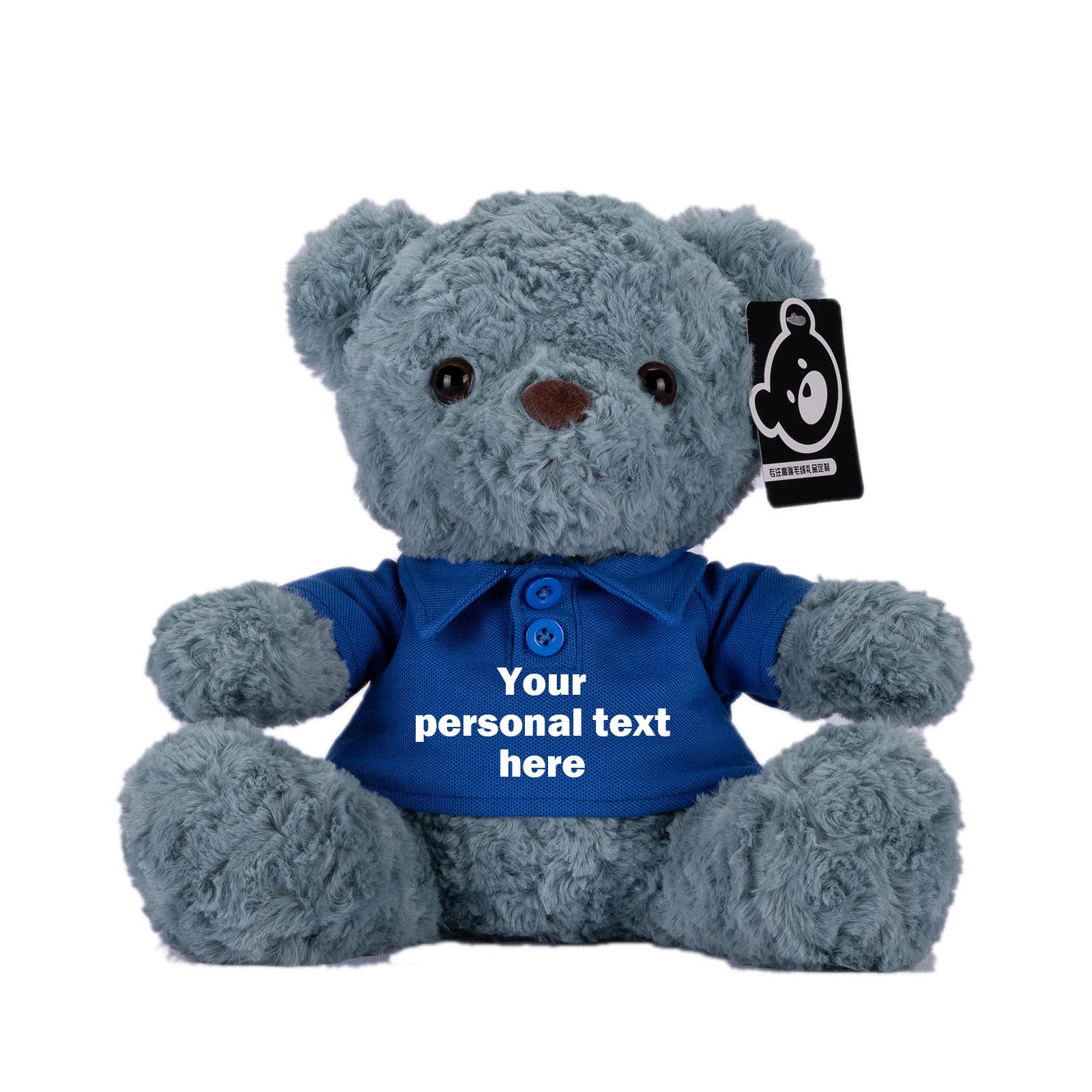 Custom Personalized Teddy Bear Plush Toy - 10 Inch Blue Stuffed Animal with Text Engraving, Unique Gift for Valentine's Day, Birthday, Anniversary - Perfect for Couples, Kids, Baby Showers & Home Decor