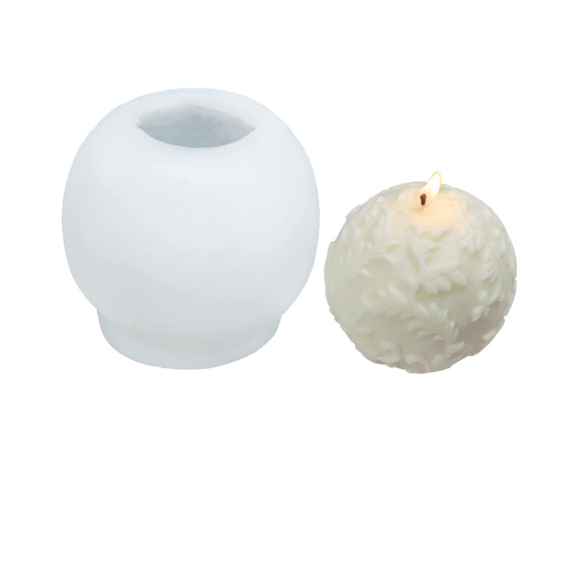 Premium Silicone Leaf Ball Candle Mold - 85mm Height for DIY Soy Wax Candles, Home Decor, and Wedding Centerpieces