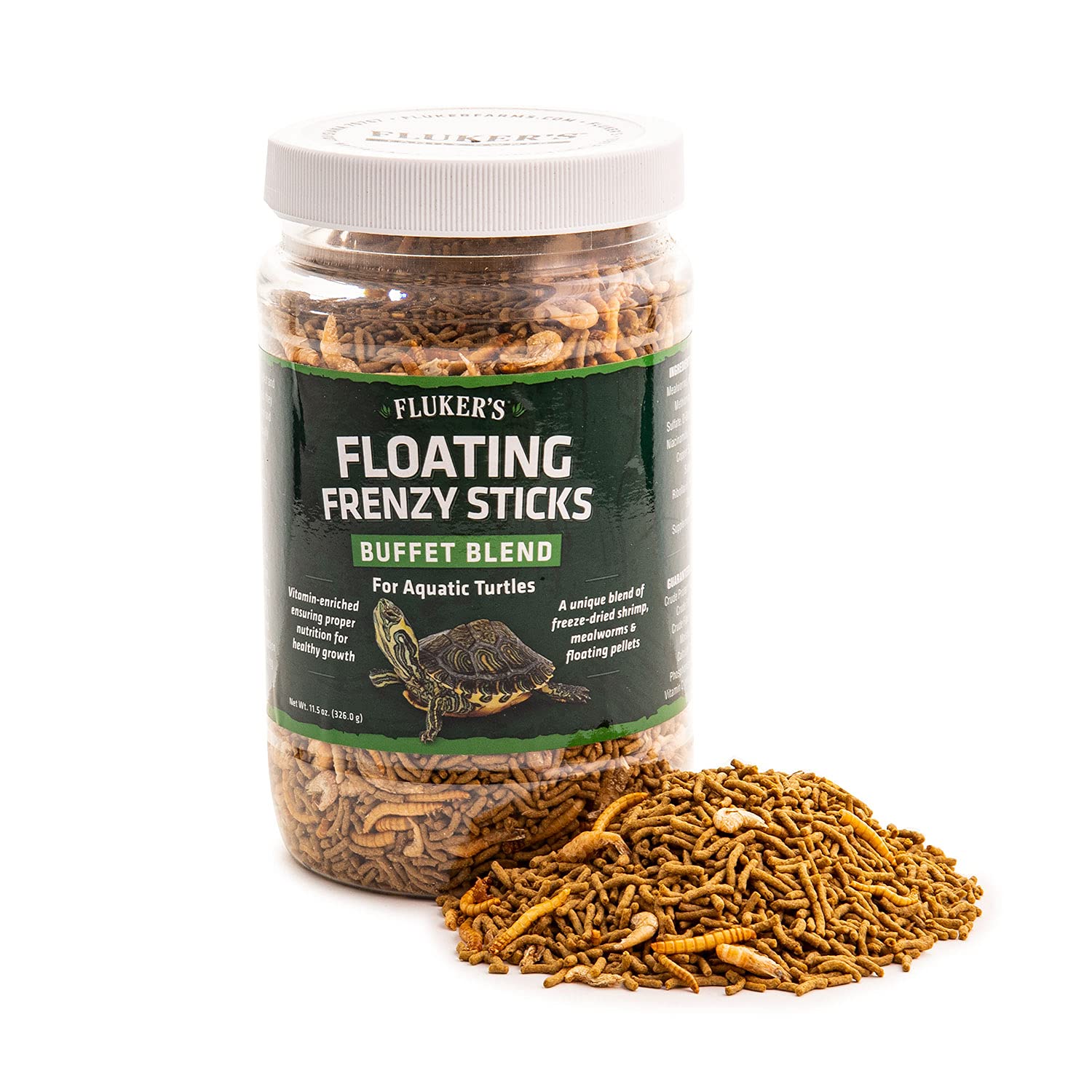 Fluker's Aquatic Turtle Buffet Blend Feeding Frenzy Sticks - 11.5 oz Nutritious Turtle Food for Red-Eared Sliders & Water Turtles - Perfect for Daily Feeding & Tank Enrichment