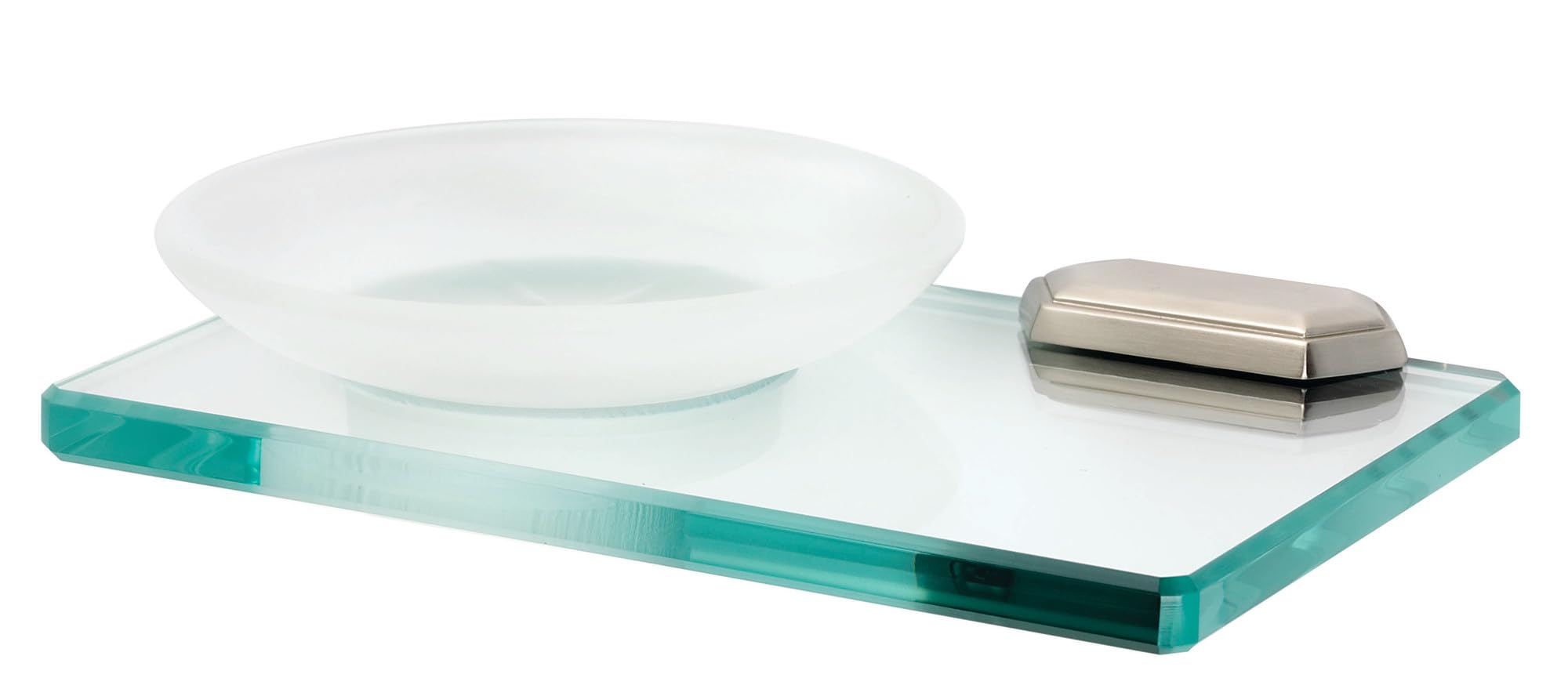 Traditional Nicole Soap Dish in Satin Nickel Finish - A7730-SN | Elegant Bathroom Organizer for Countertop or Shower