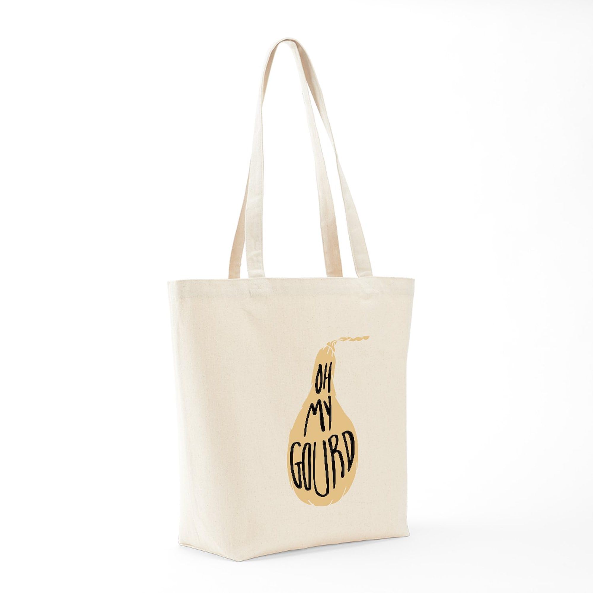Eco-Friendly Oh My Gourd Canvas Tote Bag - Reusable Natural Cotton Shopping Bag for Groceries, Beach & Farmers Market