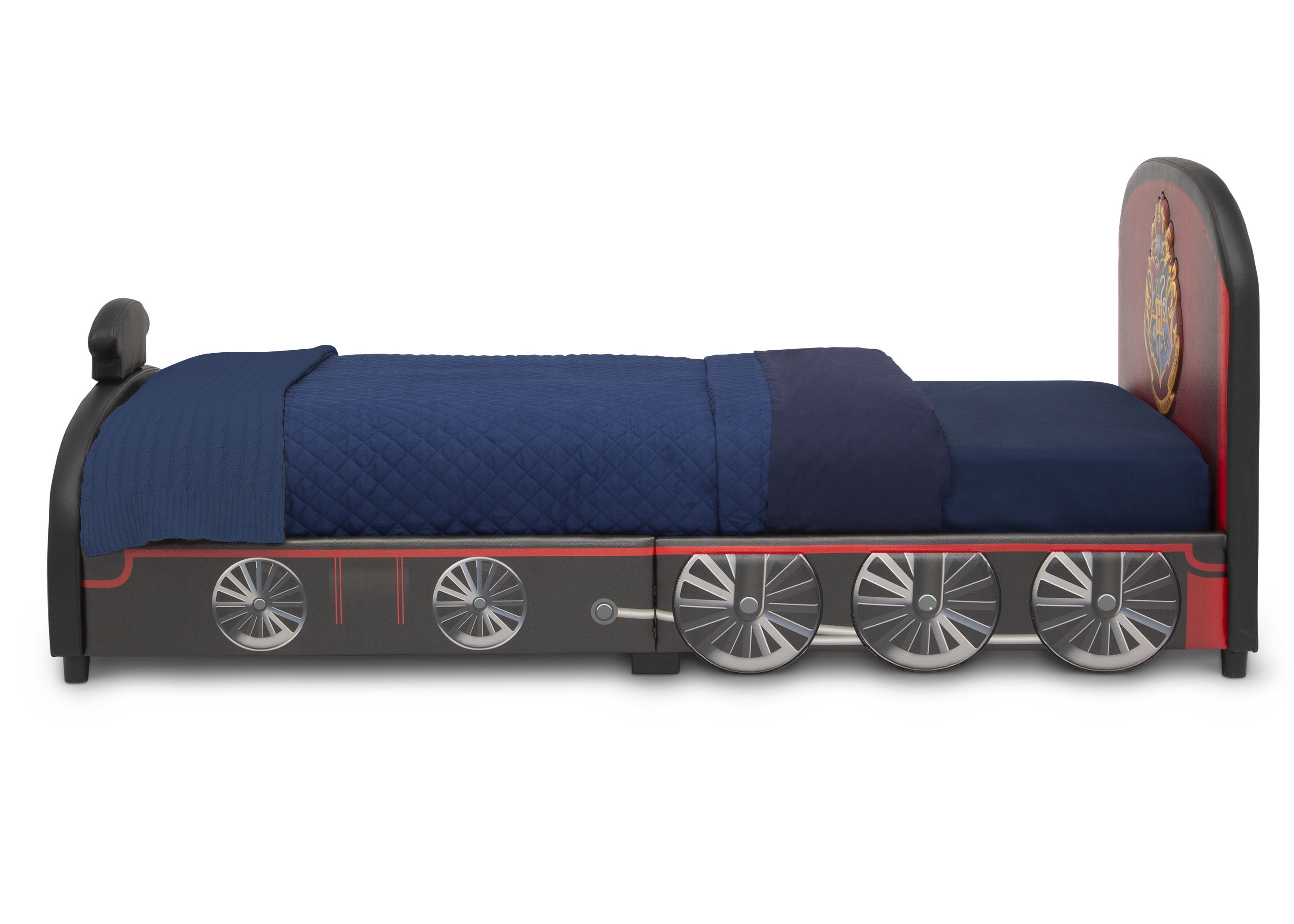Harry Potter Hogwarts Express Twin Bed with Upholstered Headboard - Kids' Themed Bedroom Furniture for Harry Potter Fans & Fantasy Decor