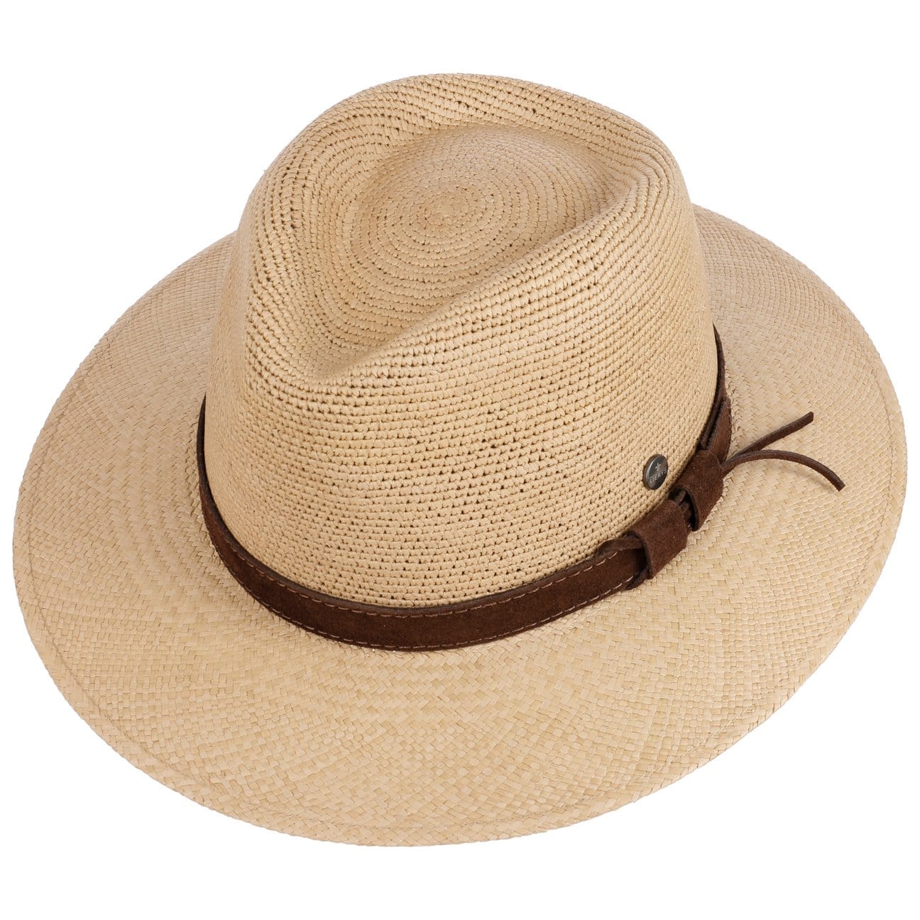 Lierys Handmade Crochet Crown Panama Hat for Women - Stylish Summer Beach Hat for Outdoor, Travel, and Vacation