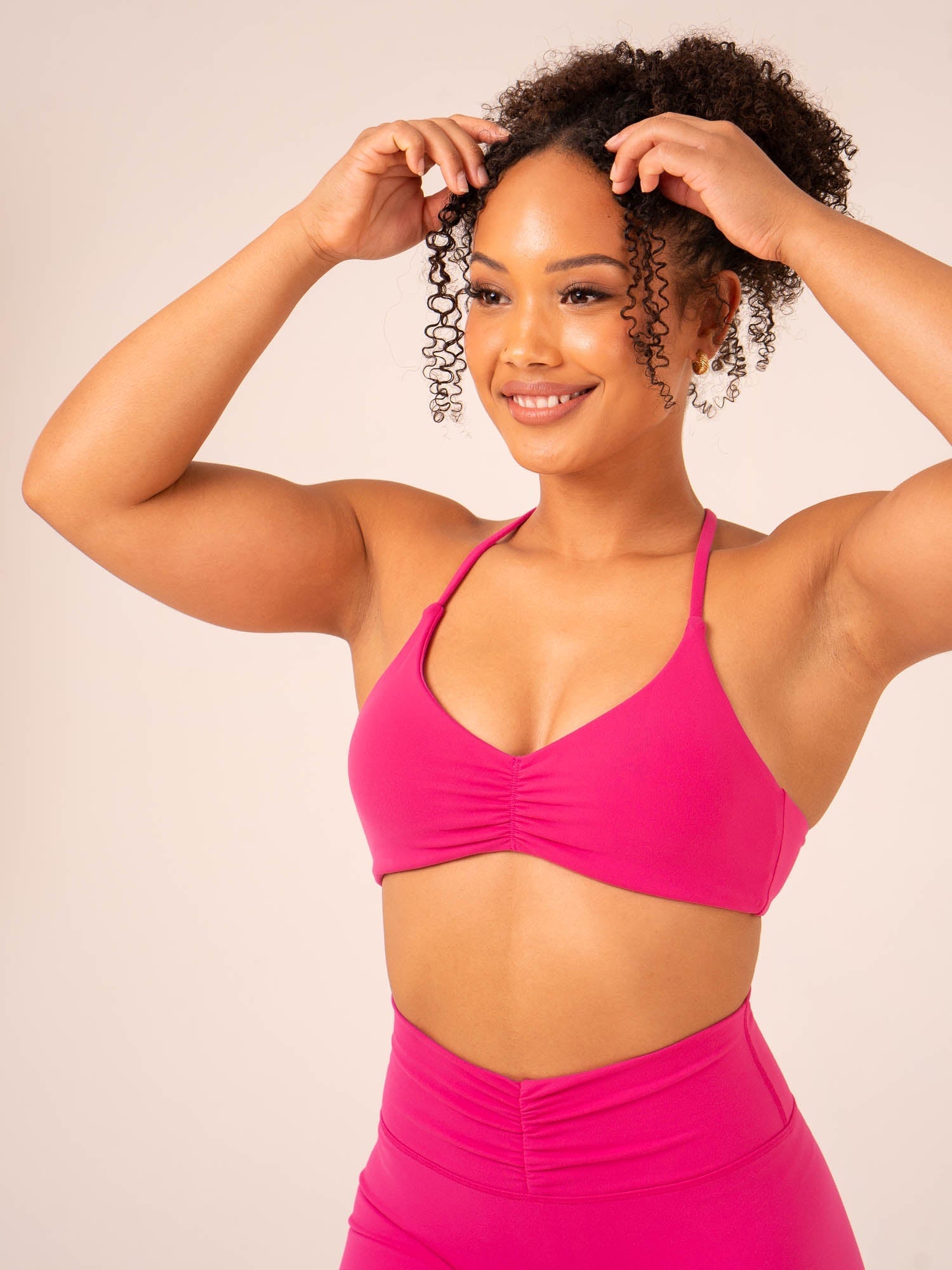 High Support Tempo Sports Bra for Women - Hot Pink - Moisture Wicking & Breathable Workout Top for Running, Yoga & Gym