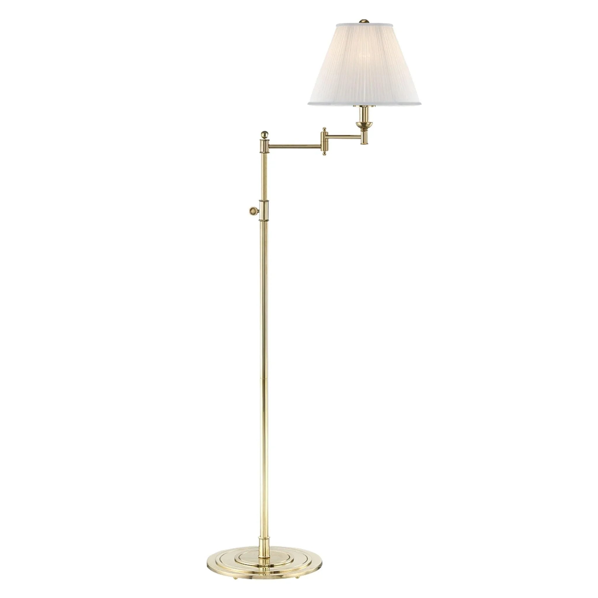 Vintage Aged Brass Floor Lamp - Classic Signature Design for Living Room, Bedroom & Office - Adjustable Height & Warm Ambient Lighting
