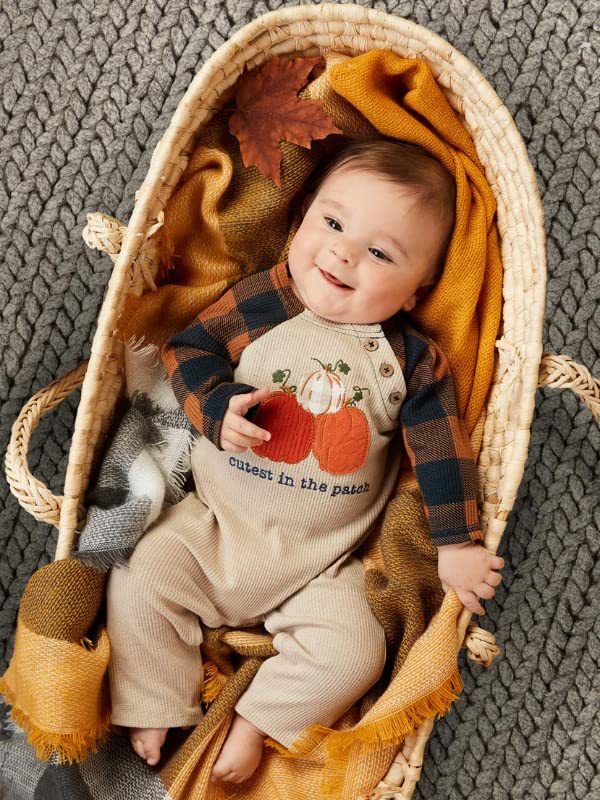 Baby Halloween Onesie - Cute Pumpkin Patch Long Sleeve Romper Jumpsuit for Newborn Boys & Girls | Perfect for Trick-or-Treating, Halloween Parties & Photo Shoots