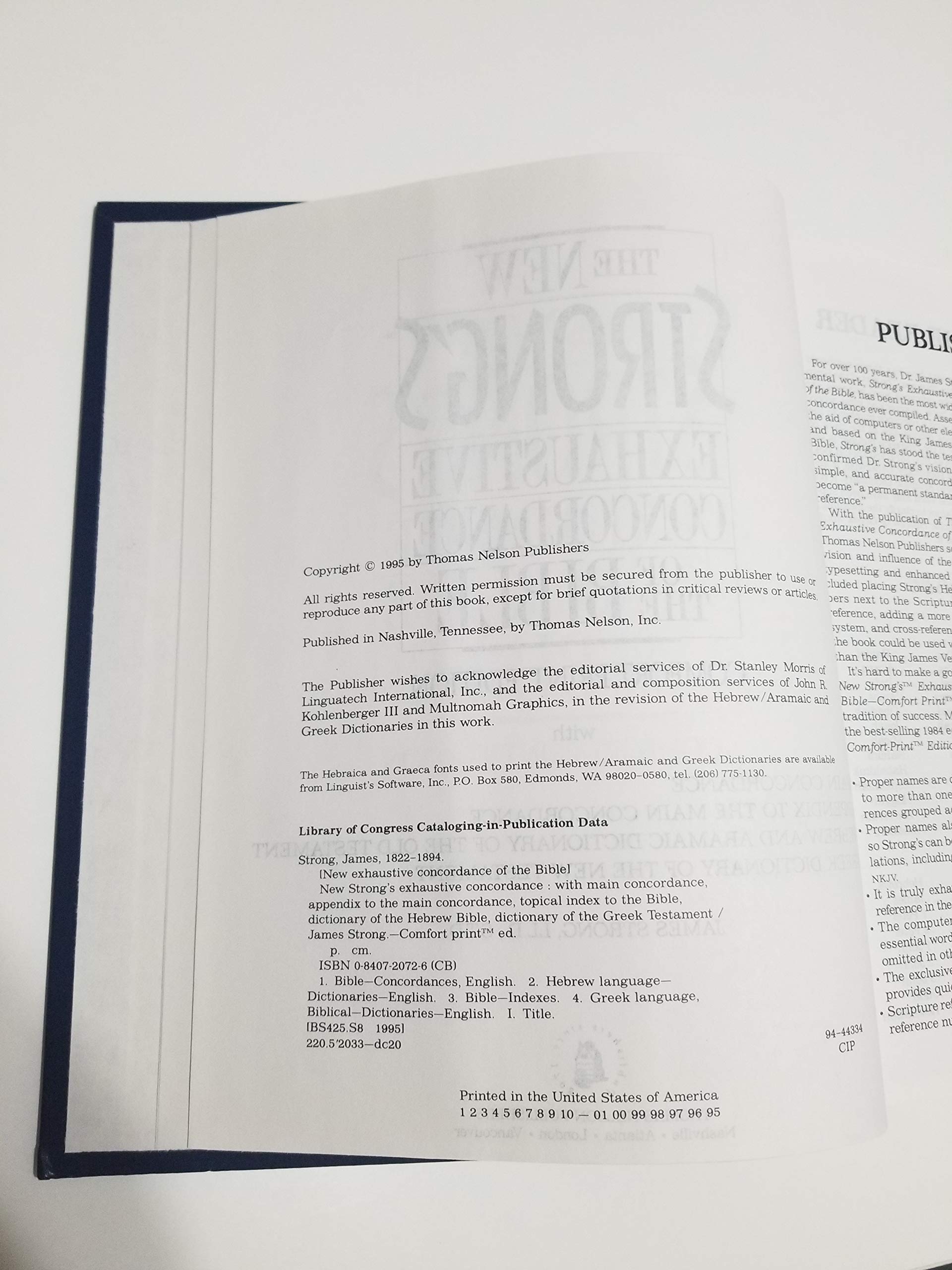 The New Strong's Exhaustive Concordance of the Bible - Comfort Print Edition | KJV Bible Study Tool for Pastors, Students & Christian Researchers