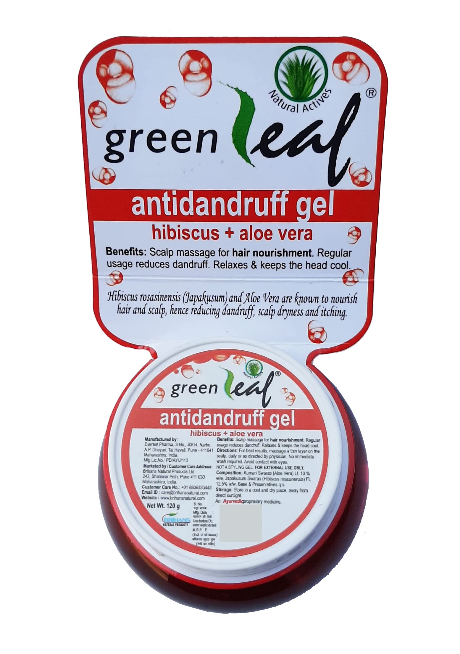 Greenleaf Anti Dandruff Scalp Treatment Gel - 120g for Men & Women - Soothes Itchy Scalp & Fights Flakes - Perfect for Daily Hair Care Routine