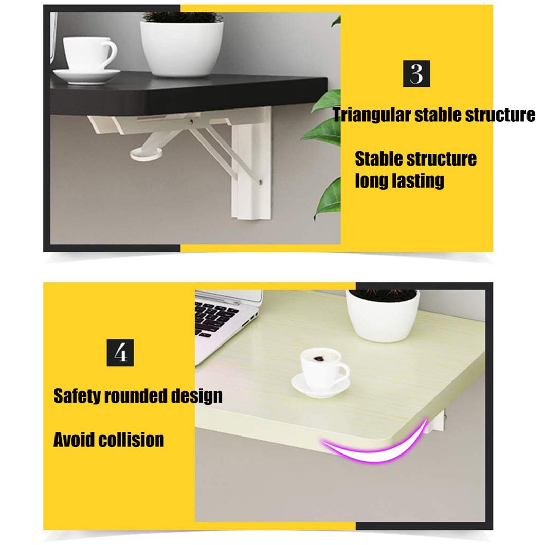 SYTH Wall Mounted Folding Table - Space Saving Laundry Room Workbench, Drop Leaf Dining Desk & Study Table | Multiple Size Options | Perfect for Small Apartments, Dorm Rooms & Home Offices