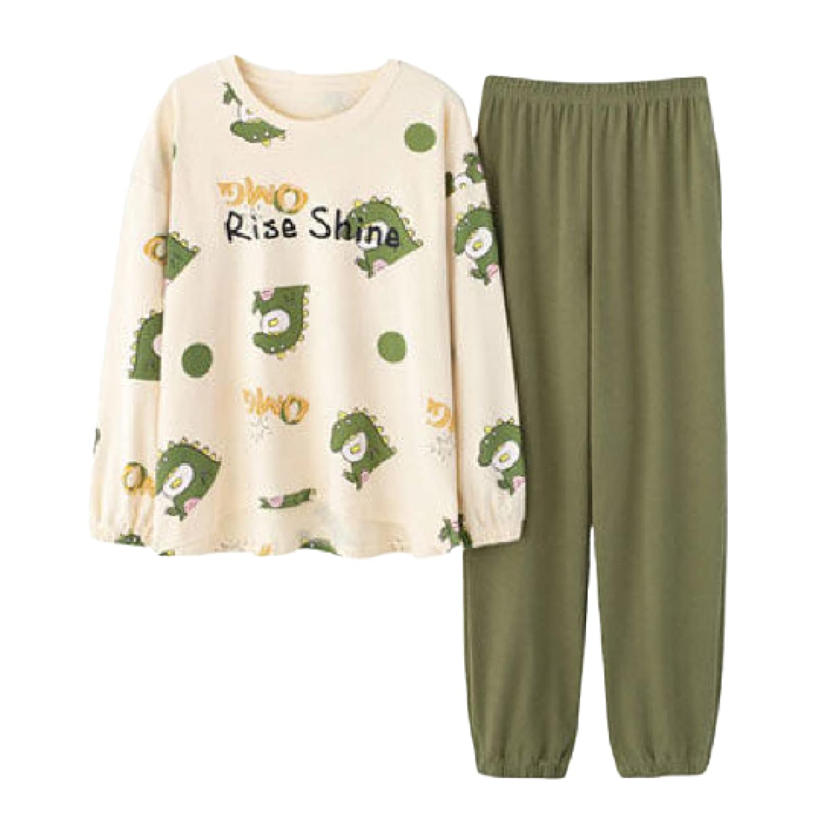 Women's Cotton Pajama Set - Soft Sleepwear for Women, Comfortable Home Clothes, Long Sleeve Lounge Wear for Fall & Winter - Perfect for Sleeping, Lounging at Home, and Cozy Nights