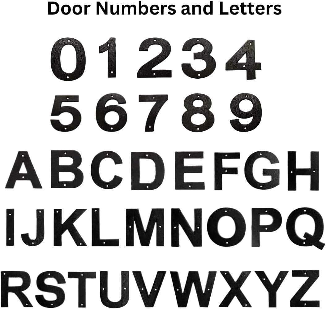 5 Inch Black Metal House Numbers for Outside - Durable Address Numbers for Mailbox, Door, or Fence - Perfect for Home, Apartment, and Business Address Signage