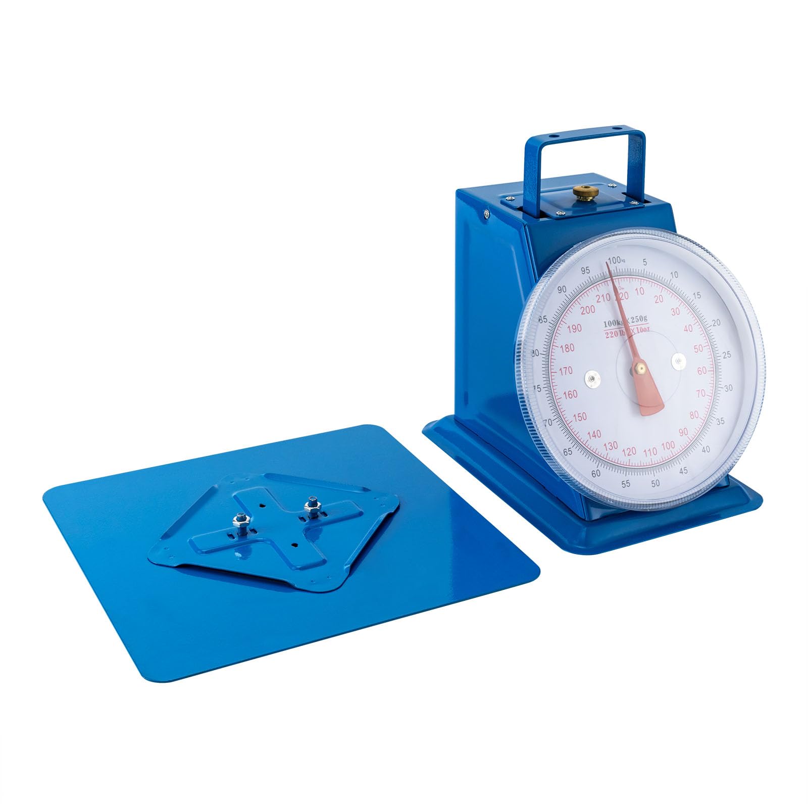 220 LBS Heavy Duty Mechanical Dial Scale - Industrial Kitchen & Food Scale with Double Scale Display - Perfect for Portion Control, Baking, Cooking, and Commercial Food Preparation