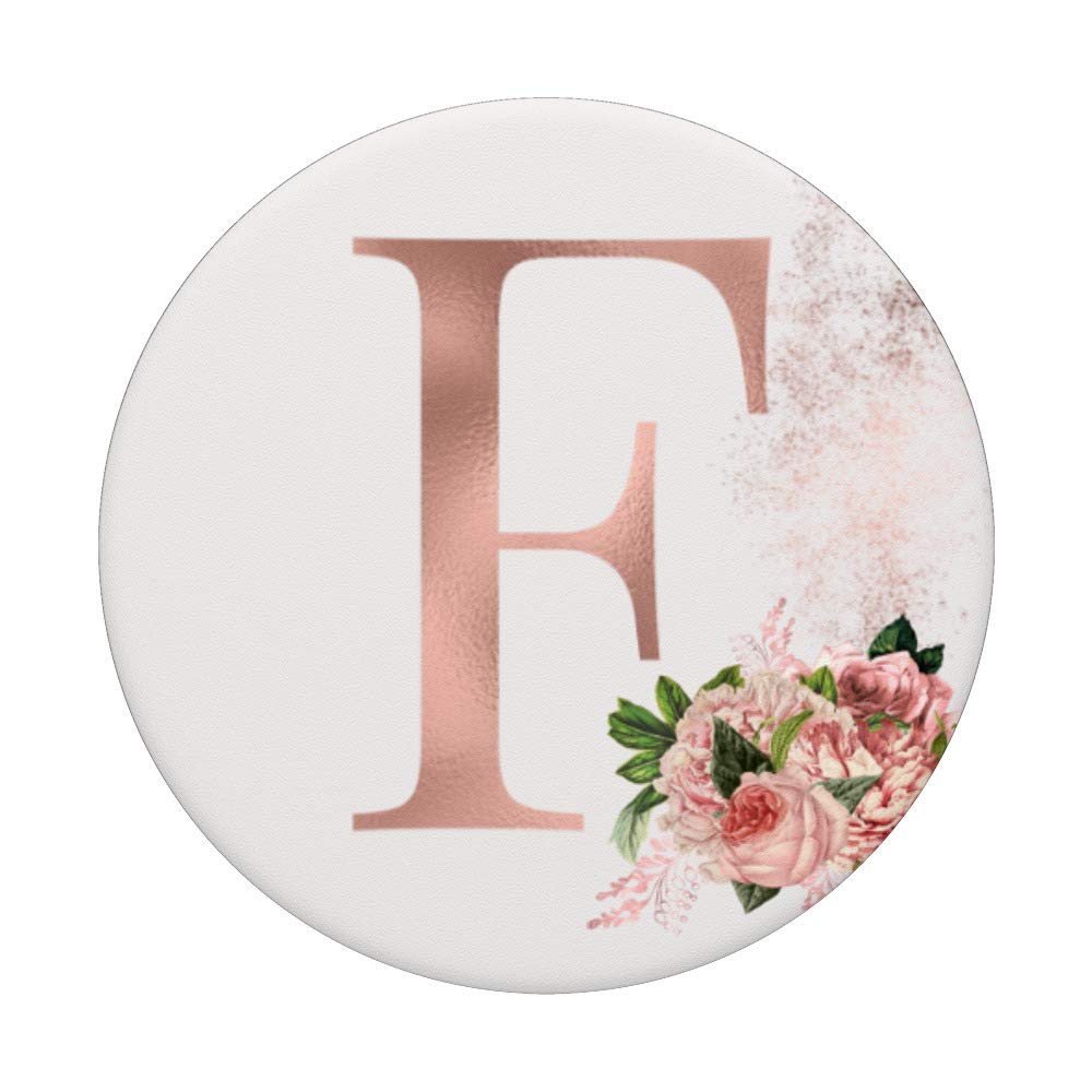 Rose Blush Floral Monogram Initial Letter F - Personalized Pink Flower Alphabet Decor for Home, Nursery & Wedding Decorations