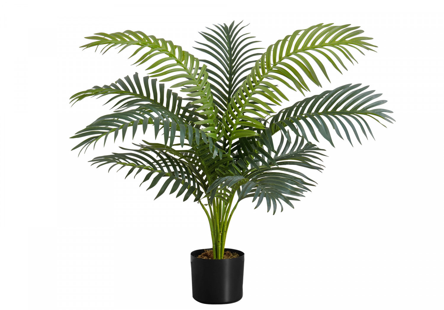 34 Inch Artificial Palm Tree with 5 Black Pots - Indoor/Outdoor Fake Plants for Home Decor, Office, Patio & Garden Landscaping