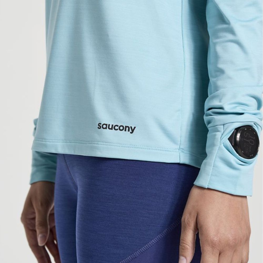 Saucony Women's Boulder Baselayer - Lightweight Thermal Running Shirt for Cold Weather, Moisture-Wicking & Breathable Activewear - Perfect for Winter Jogging, Hiking & Outdoor Workouts