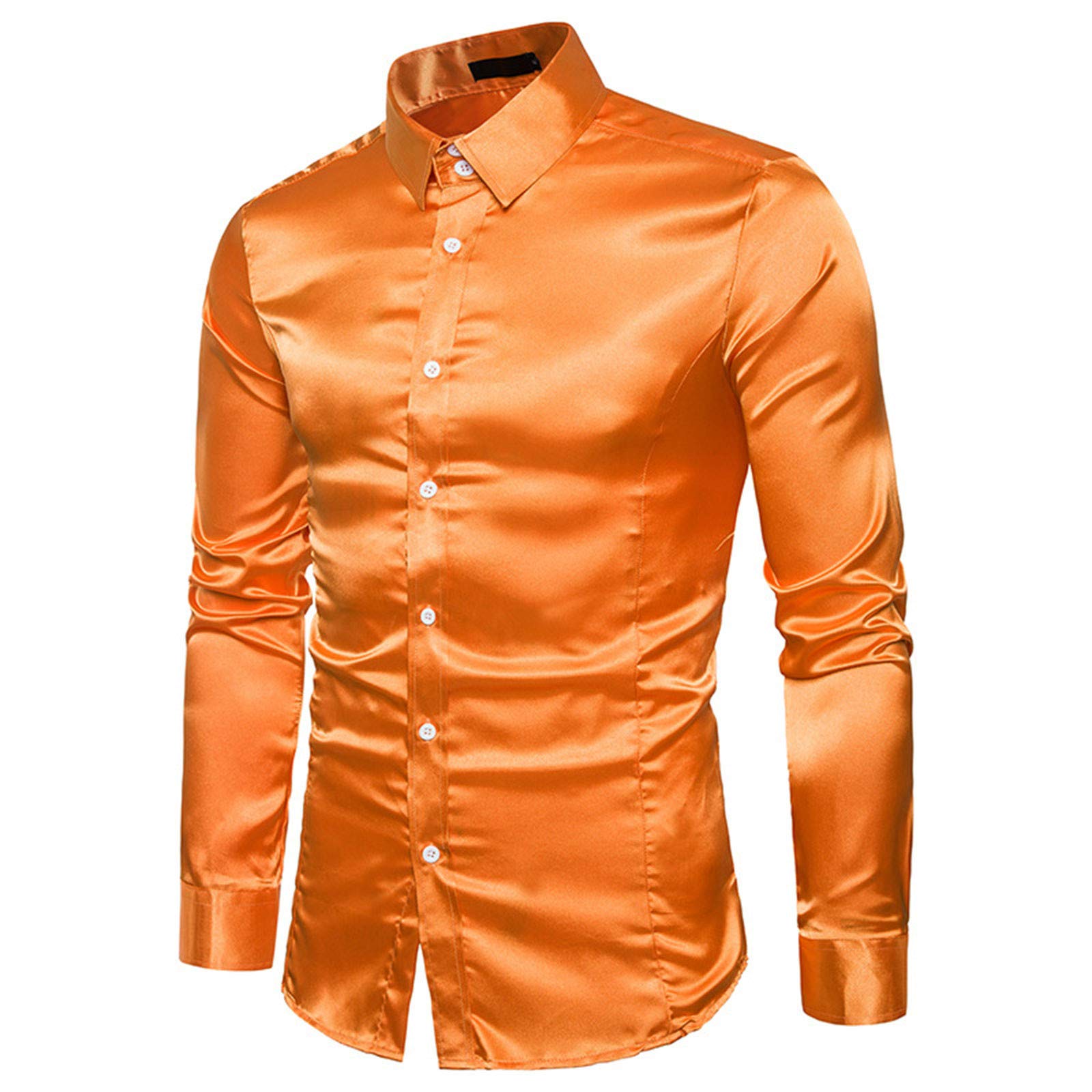 Premium Men's Slim Fit Dress Shirts - Shiny Long Sleeve Button Down Shirts for Business, Wedding & Party | Luxury Formal & Casual Wear for Office, Date Night & Special Events