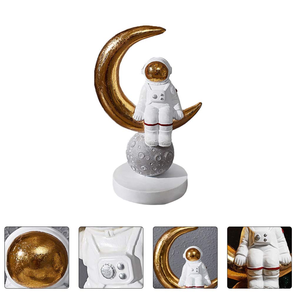 PRETYZOOM Handmade Resin Astronaut Ornament - Cute Cartoon Astronaut Decor for Desktop, Car, Birthday Gifts & Showcase Display - Unique Space-Themed Home Office Decor for Sci-Fi Fans & Collectors