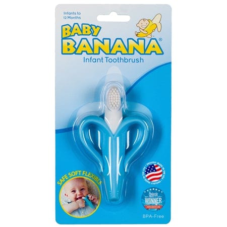 Baby Banana Infant Toothbrush - Soft Bristle Teether for Babies 0-24 Months - Perfect for Teething Relief & Early Oral Care - Home, Travel & Daycare Use
