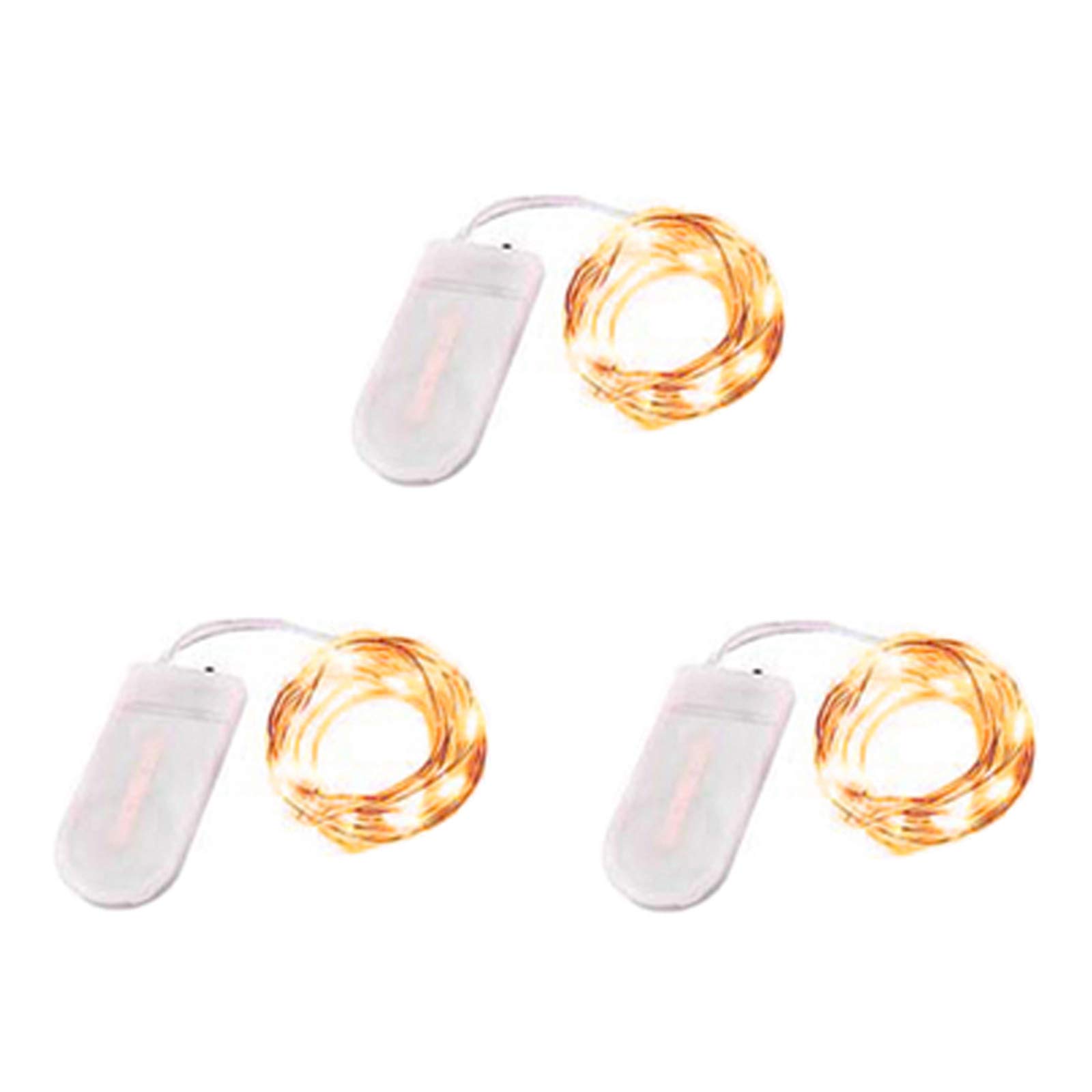 3 Pack 6.6ft 20 LED Battery Operated Fairy Lights - Silver Wire Starry Mini String Lights for DIY, Wedding, Party, Festival, Halloween & Christmas Decor (Yellow) | Indoor & Outdoor Decoration, Bedroom, Garden, Patio Lighting