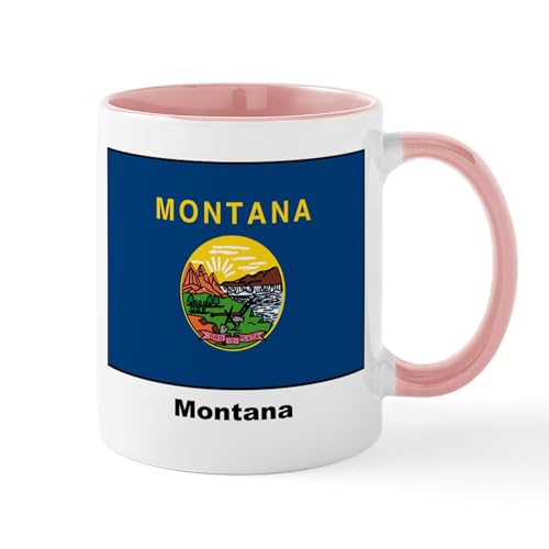 White/Pink Inside - Montana State Flag Mug