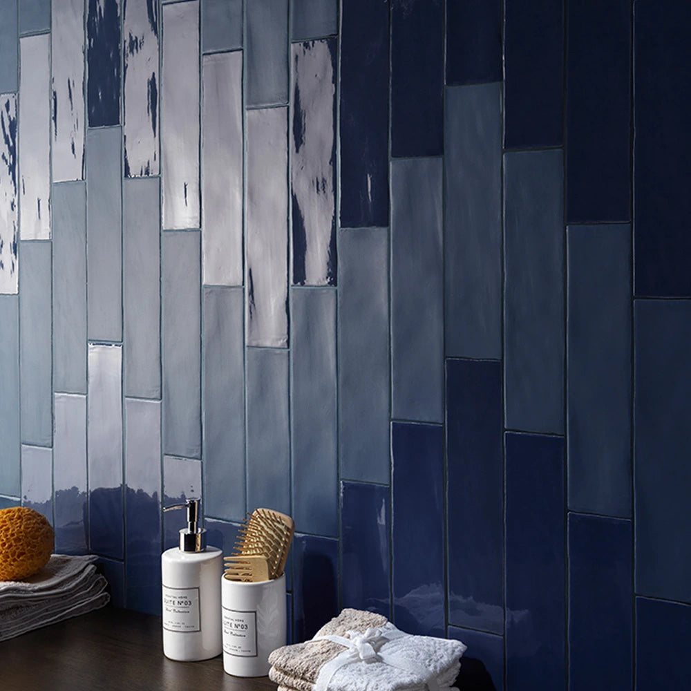 ModLine Ceramic Wall Tiles – 2x20 Rustic Clay Backsplash Tiles for Kitchen & Bathroom | Handmade Ceramic Subway Tiles for Home Renovation & Interior Design