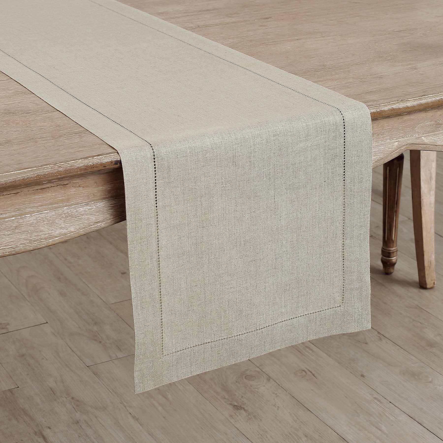 Elegant Classic Hemstitch Table Runner - Premium Linen Dining Decor for Weddings, Parties & Home Styling
