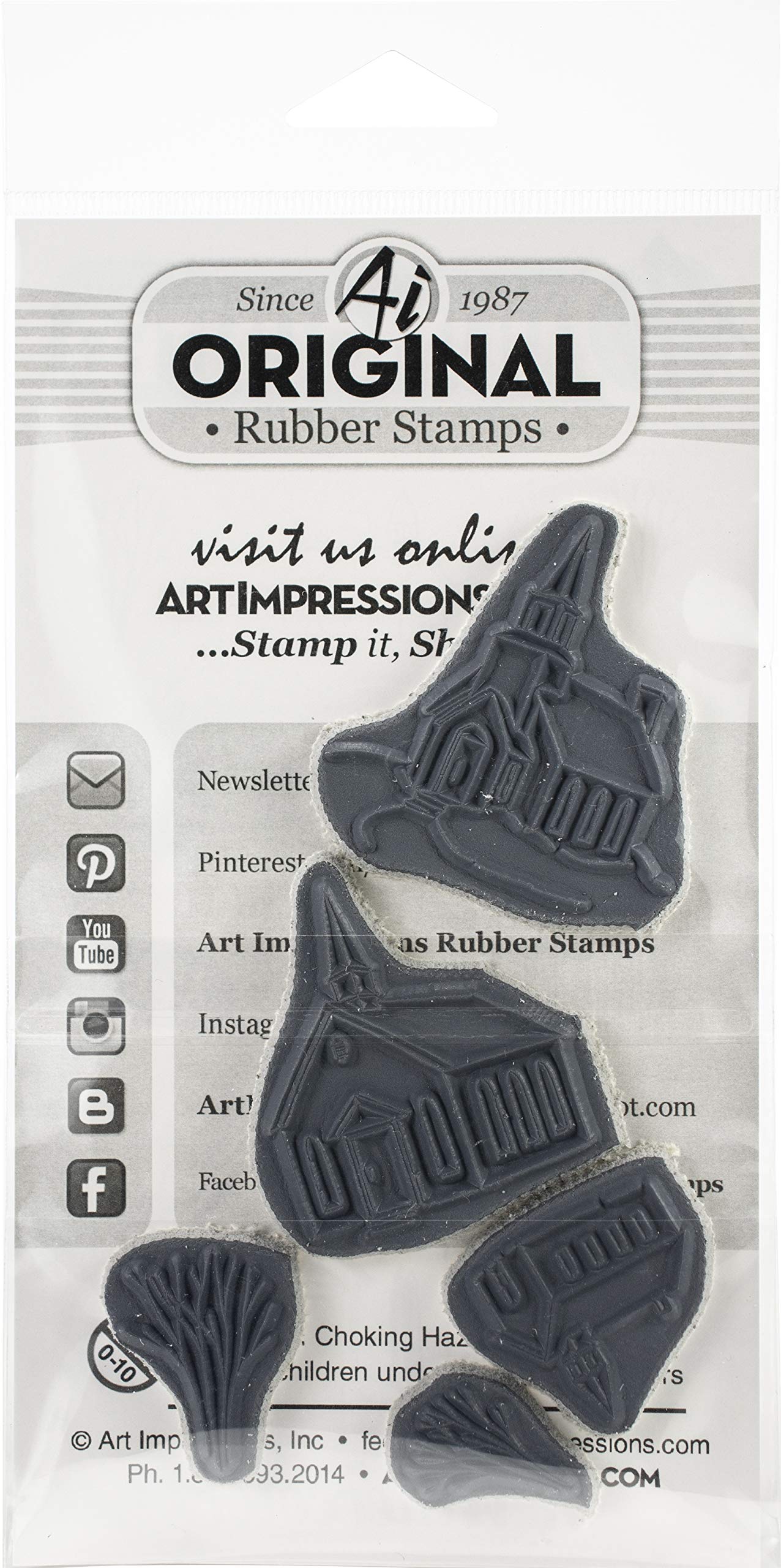 Art Impressions Watercolor Cling Rubber Stamps - Church Scenes for Card Making, Scrapbooking & DIY Crafts (Set of 3)