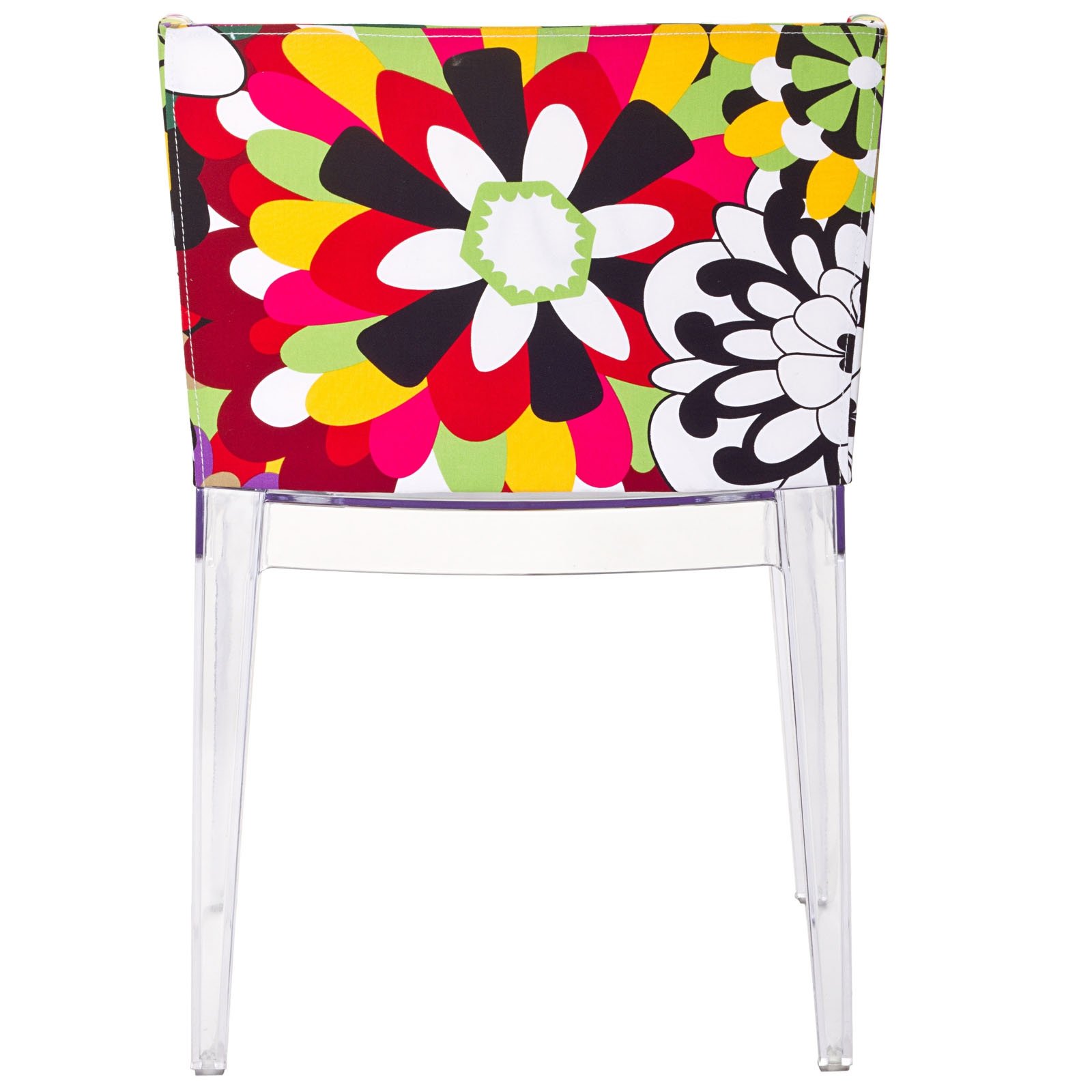 Modway Vintage Modern Acrylic Upholstered Fabric Dining Chair - Clear Transparent Kitchen & Dining Room Seating for Home, Restaurant & Cafe Use
