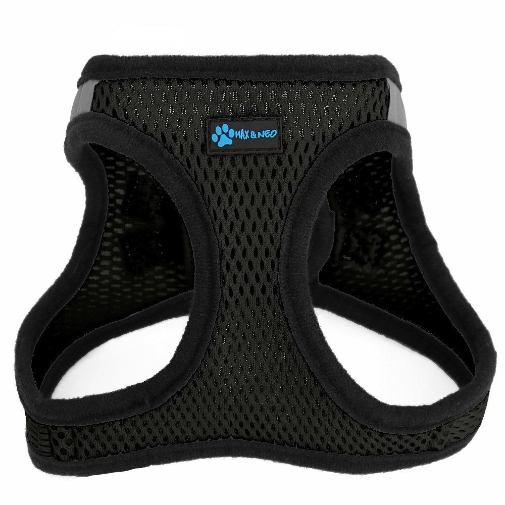 Max & Neo Nanu Small Reflective Dog Harness for Safety - Black (Small Size) | Supports Dog Rescues with Every Purchase | Perfect for Night Walks & Outdoor Adventures