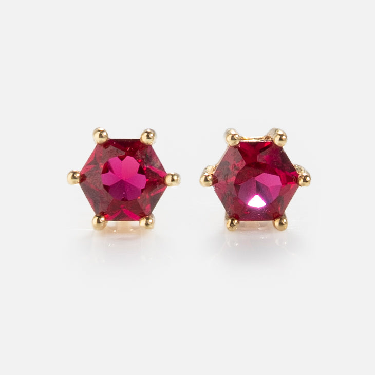 Solid Gold Modern Birthstone Stud Earrings - Elegant & Personalized Jewelry for Women | Perfect Gift for Birthdays, Anniversaries & Special Occasions