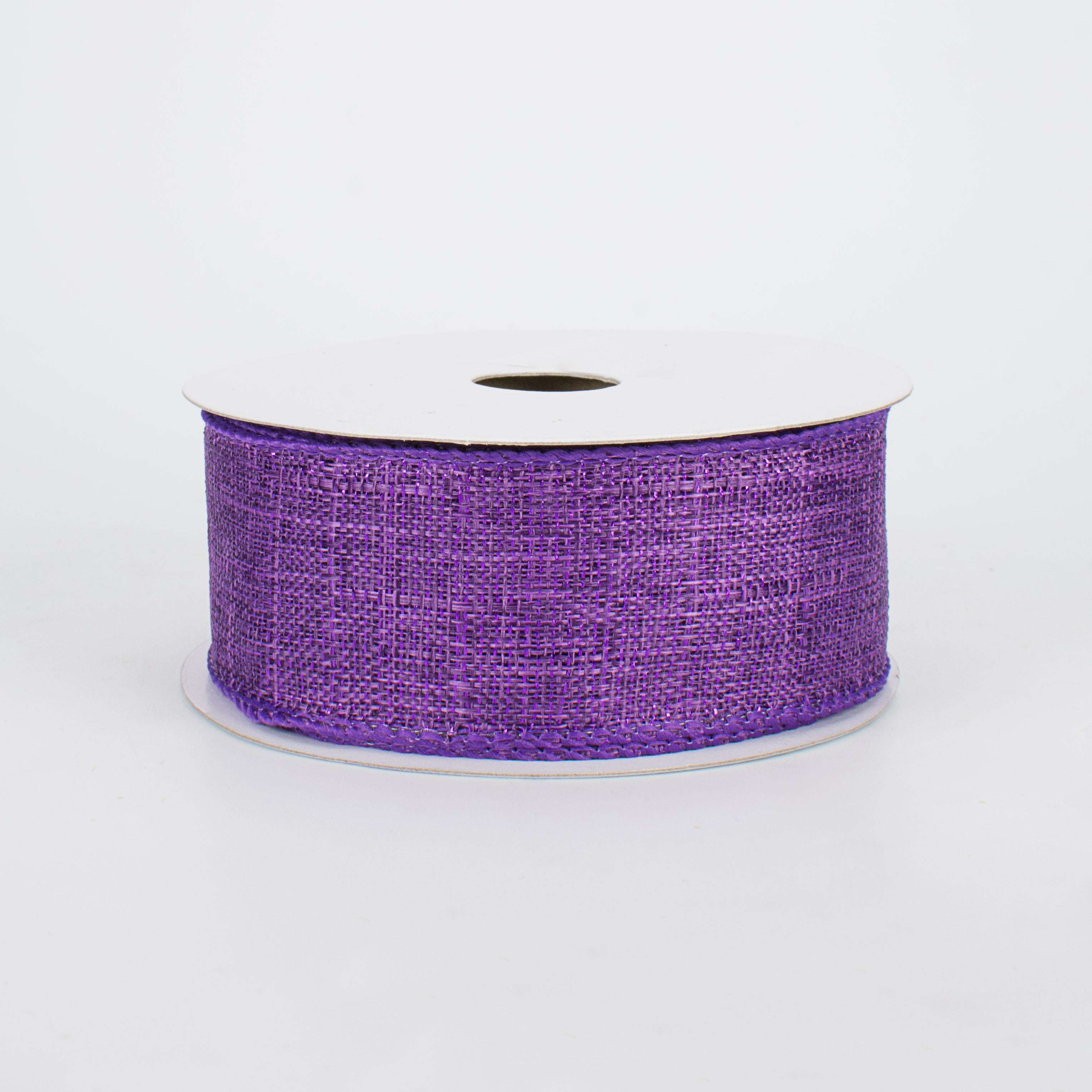 1.5 Inch Metallic Royal Purple Canvas Ribbon - 10 Yards Bulk Roll for Gift Wrapping, Wedding Decor, DIY Crafts & Party Supplies
