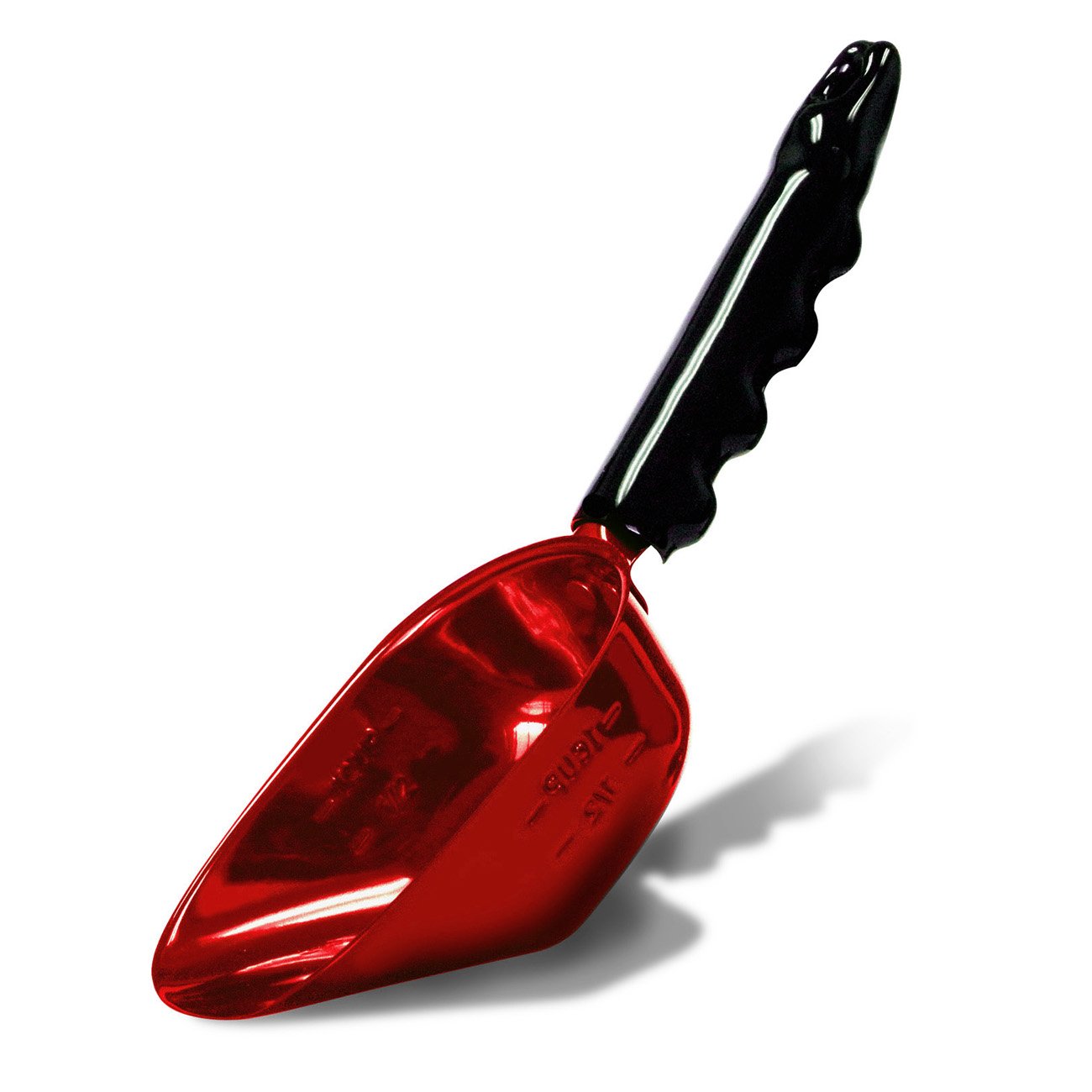 Platinum Pets 8-Ounce Stainless Steel Pet Food Scoop - Candy Apple Red (FDSCP8RED) | Durable Dog & Cat Food Measuring Cup for Dry Kibble, Treats & Bird Seed - Perfect for Pet Bowls, Storage Containers & Travel