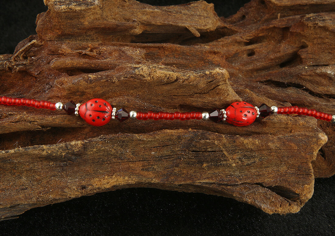 Stylish Candy Red Ladybug Beaded Bracelet for Women - Fashion Jewelry Gift for Birthday, Valentine's Day - Perfect for Summer Outfits & Boho Accessories