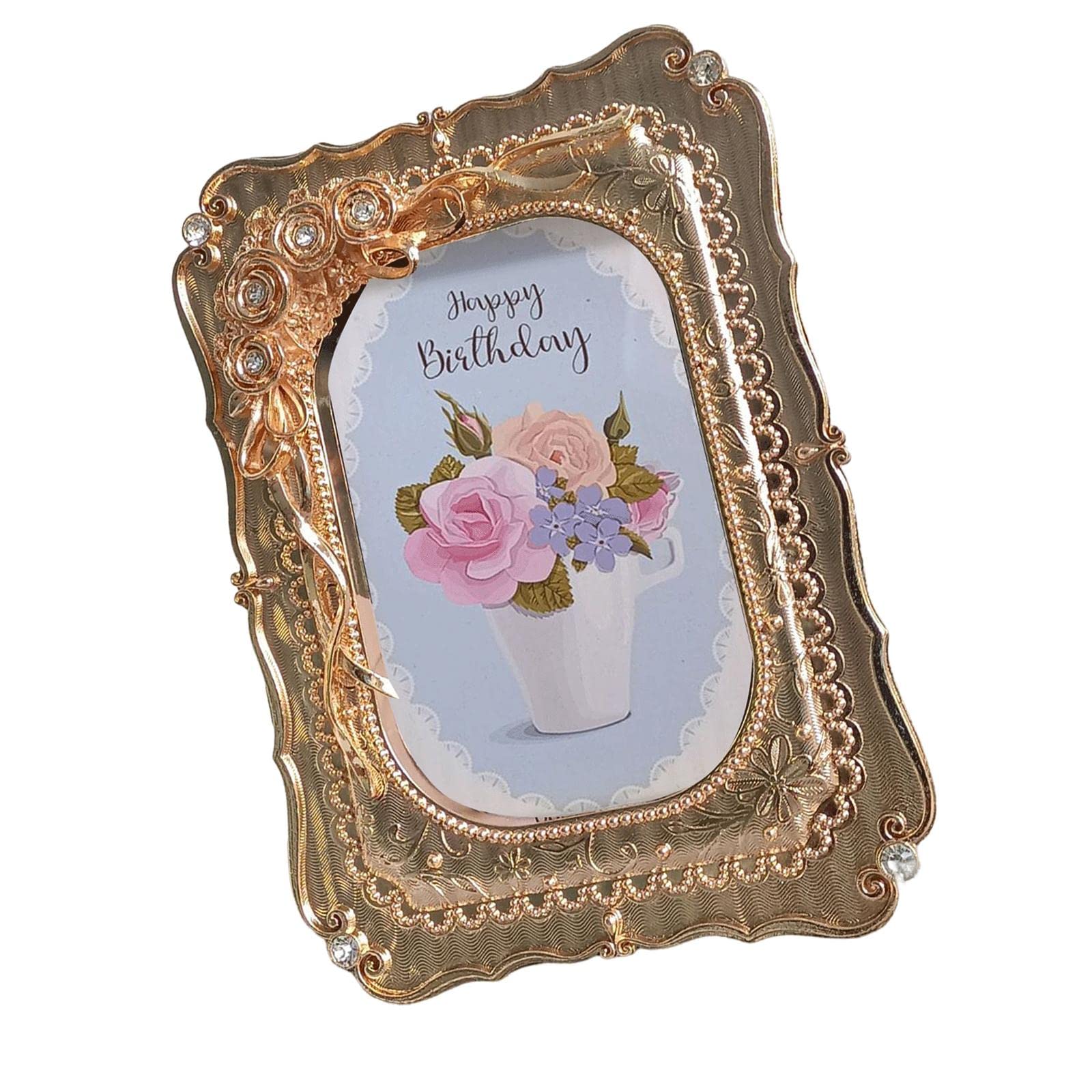 SM SunniMix Embossed Photo Frame - Elegant Desktop Picture Holder for Wedding, Home, Bedroom & Hallway Decor | Perfect for Displaying Memories on Tables, Shelves & Nightstands