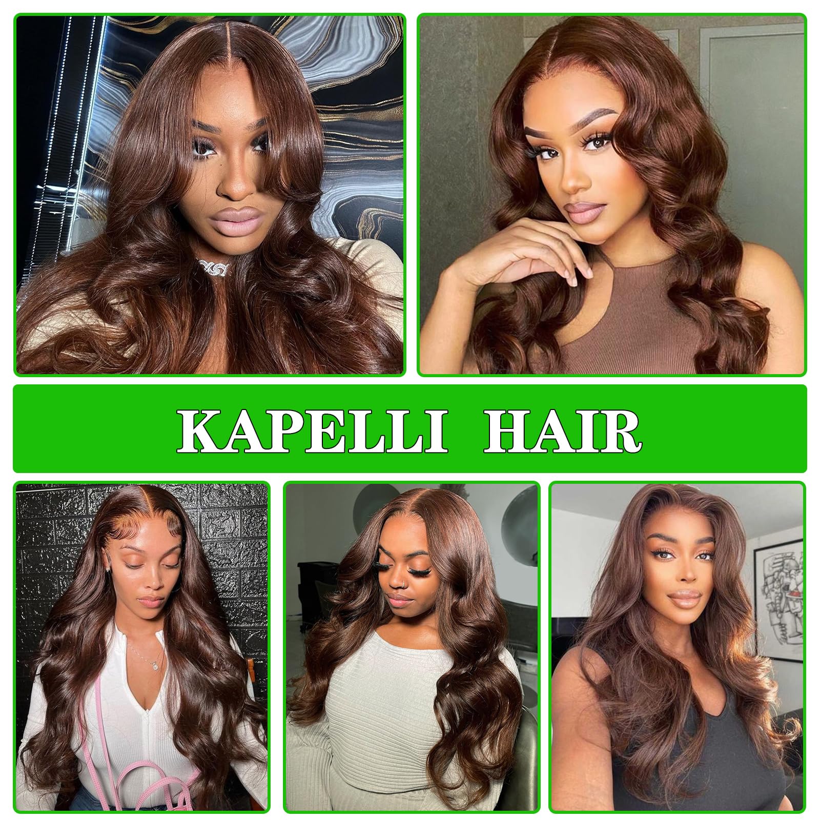 **Kapelli 10A Brazilian Virgin Human Hair Bundles - Light Brown Body Wave (#4, 16