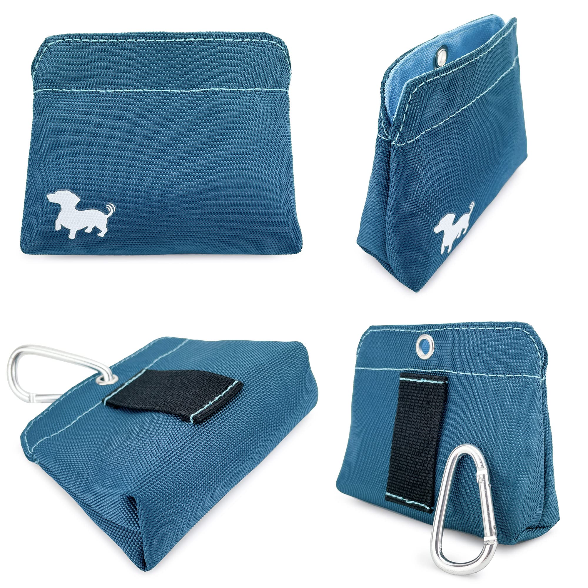 Portable Dog Treat Pouch with Magnetic Closure - Durable Pet Training Treat Bag for Small Dogs - Hands-Free Dog Walking Accessories - Perfect for Outdoor Adventures, Obedience Training & Daily Walks (Turquoise)