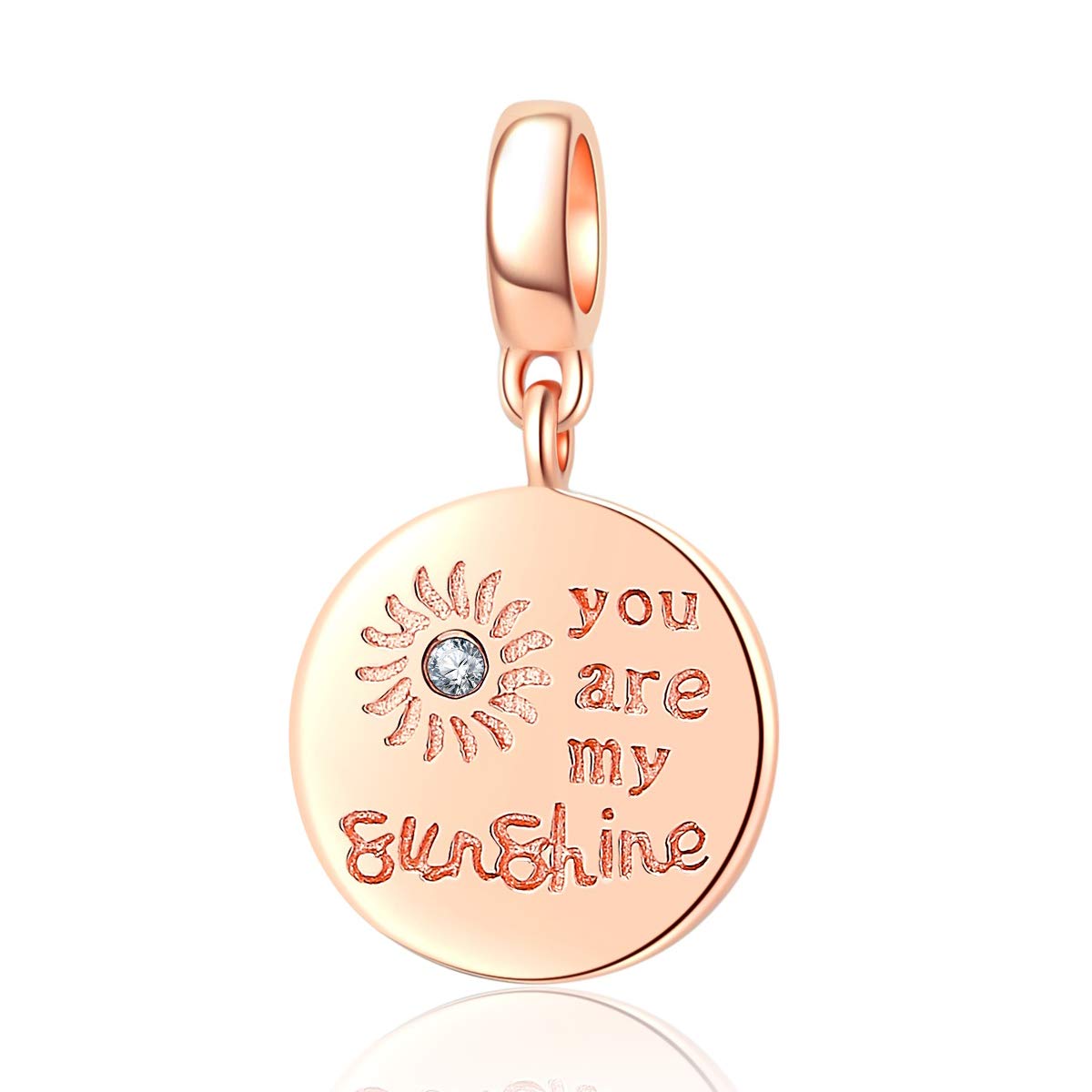 925 Sterling Silver Rose Gold Charms - Crystal Clock, Feather & Pumpkin Carriage Dangling Beads for Jewelry Making, DIY Bracelets & Necklaces - Perfect for Gifts, Parties & Special Occasions