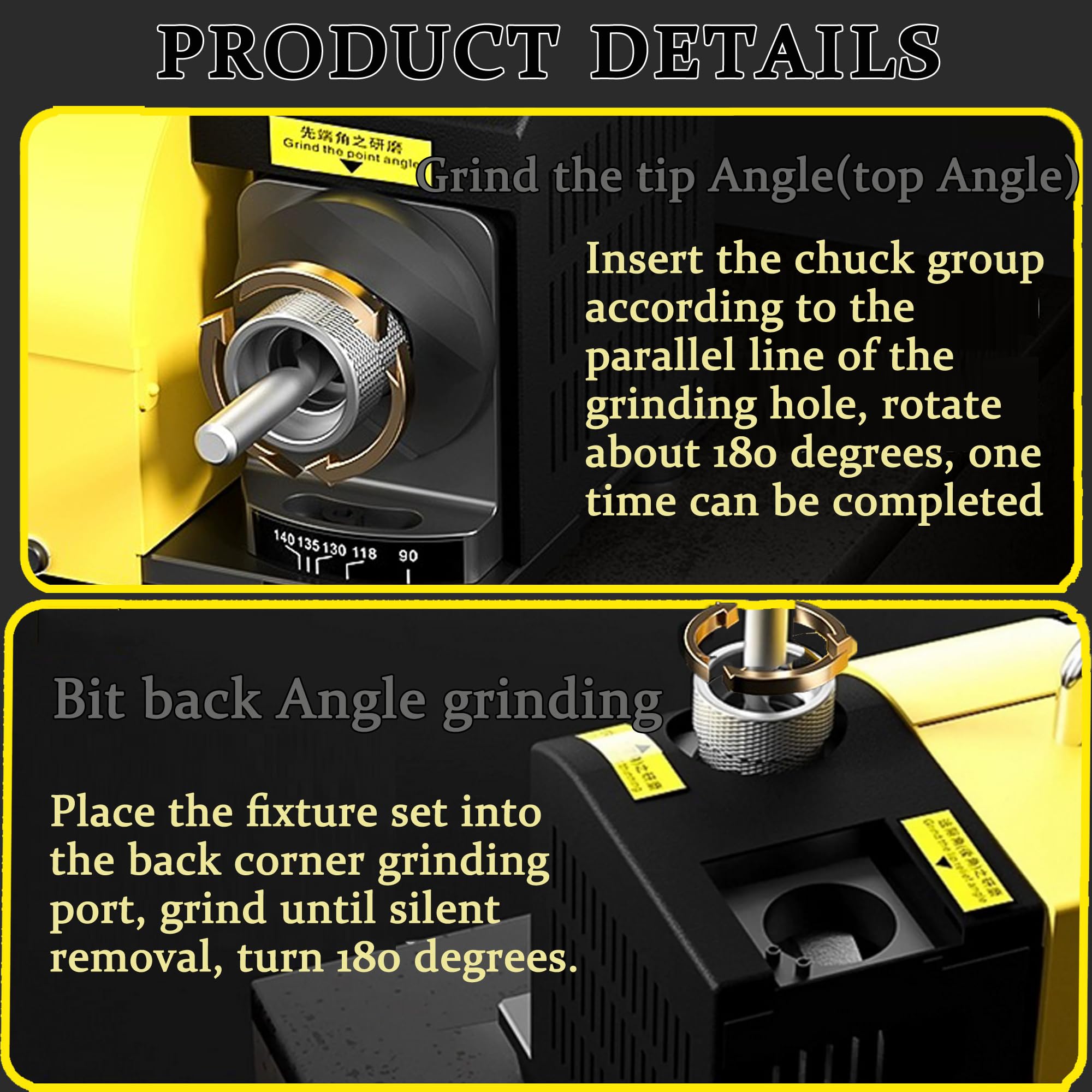 Industrial Drill Bit Grinding Machine & Sharpener for ф3-ф13mm Bits | 13D Angle Grinder | Perfect for Metalworking, Woodworking & DIY Projects