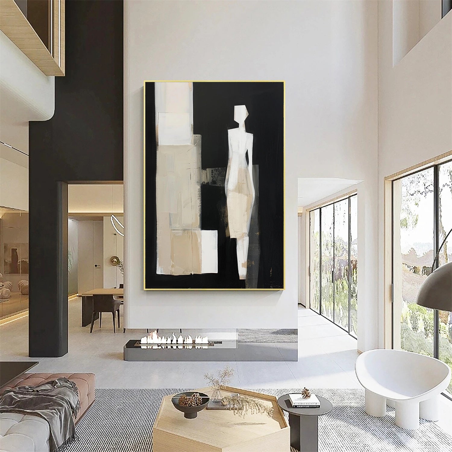 Contemporary Abstract Minimalist Wall Art Painting #CW009 - Modern Home Decor for Living Room, Bedroom & Office